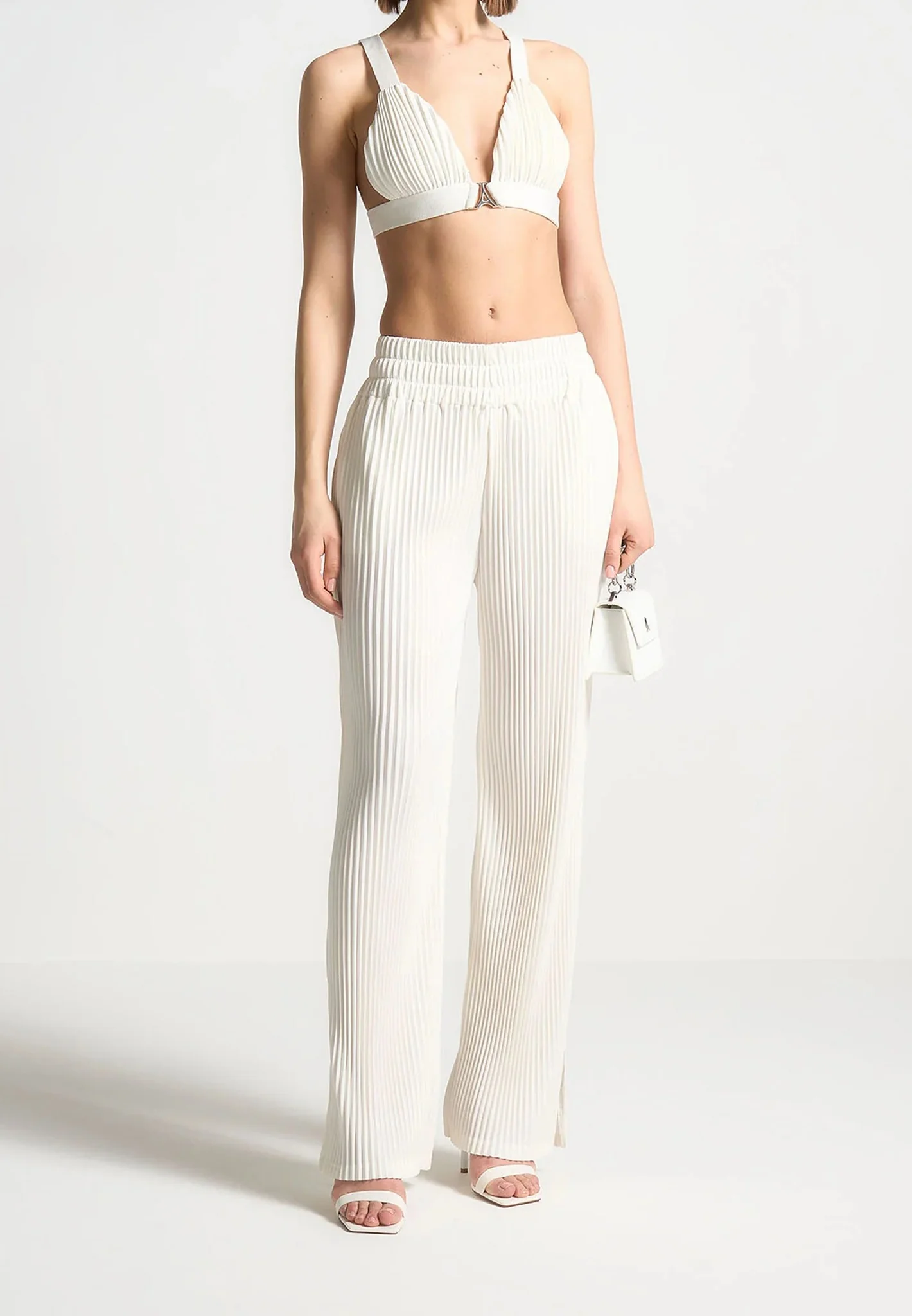 Pleated Eiffel Bralette - Off White