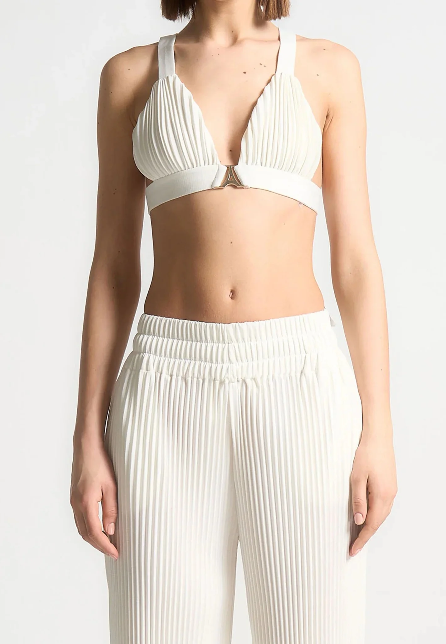 Pleated Eiffel Bralette - Off White - Image 2
