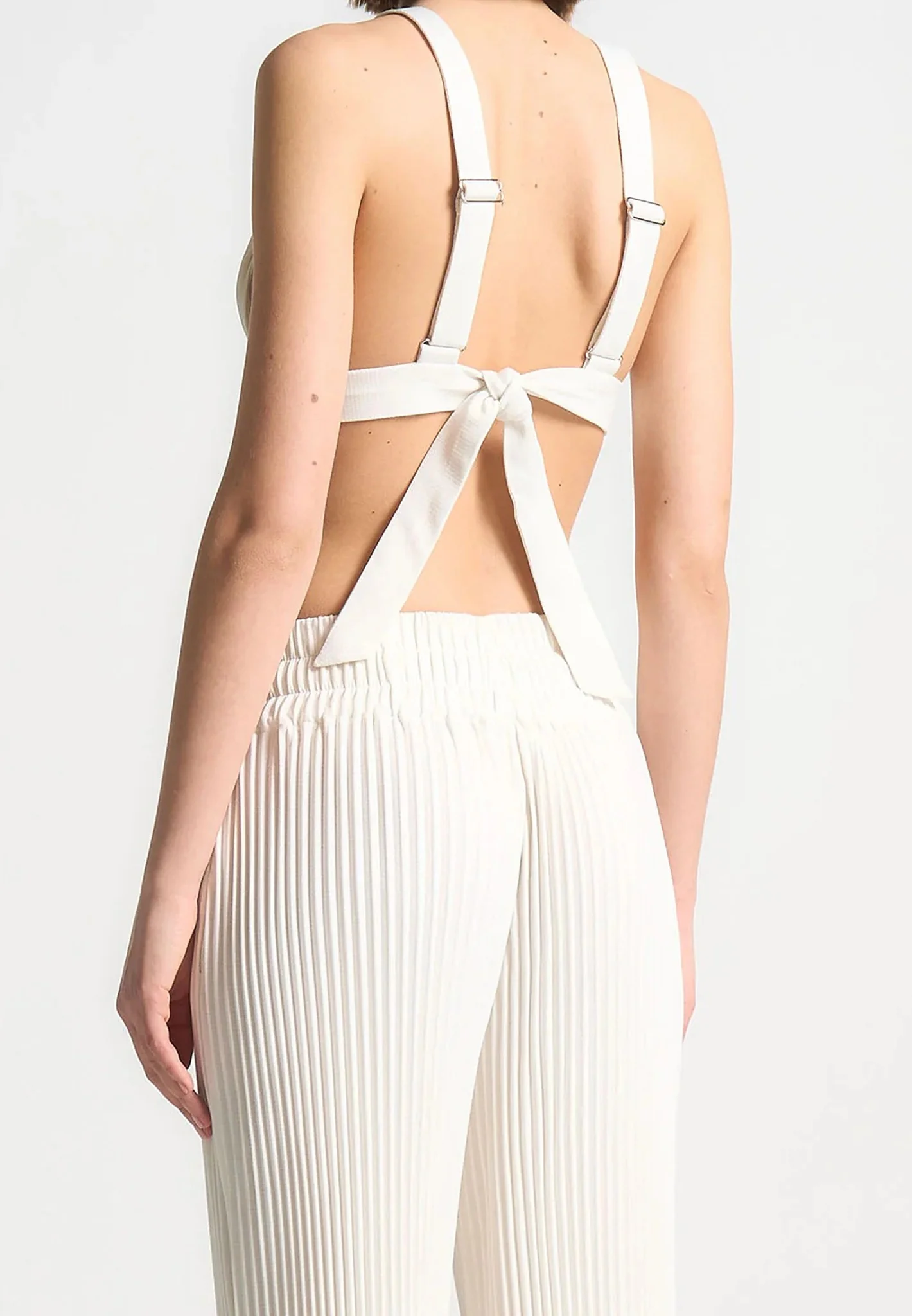 Pleated Eiffel Bralette - Off White - Image 3
