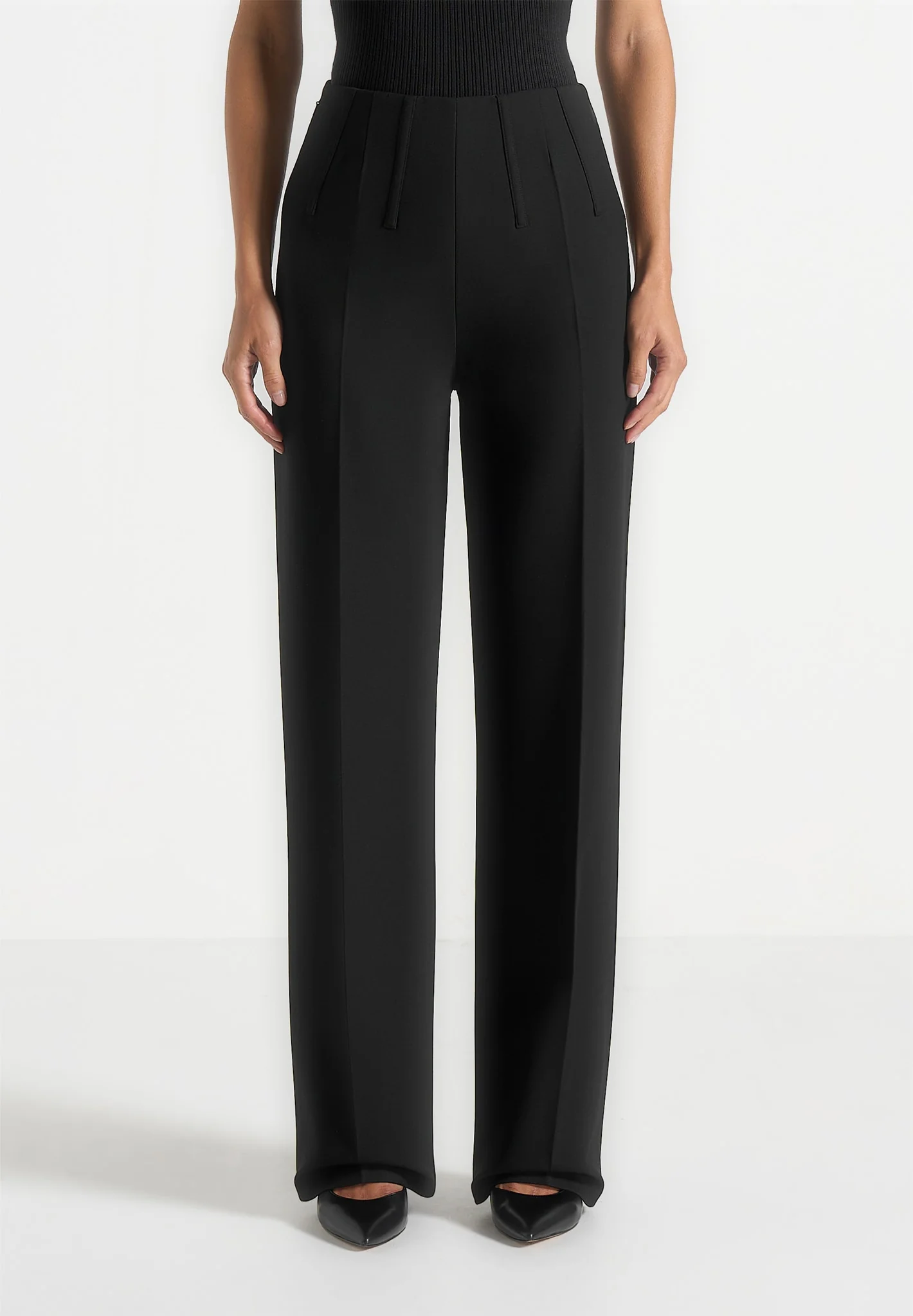 Rafaela - Corset Waist Tailored Trousers - Black - Image 4