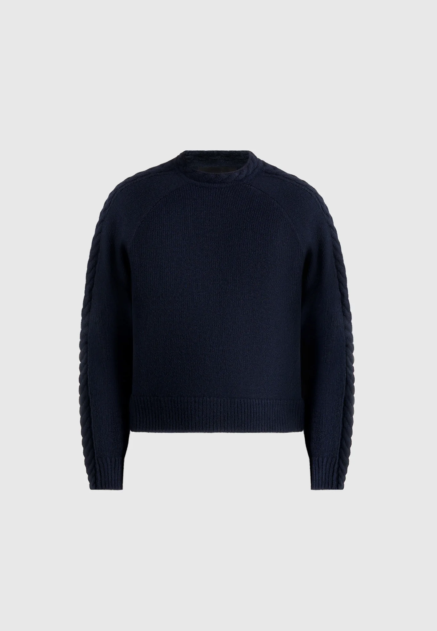 Raymond - Plait Detail Raglan Knit Jumper - Navy - Image 5