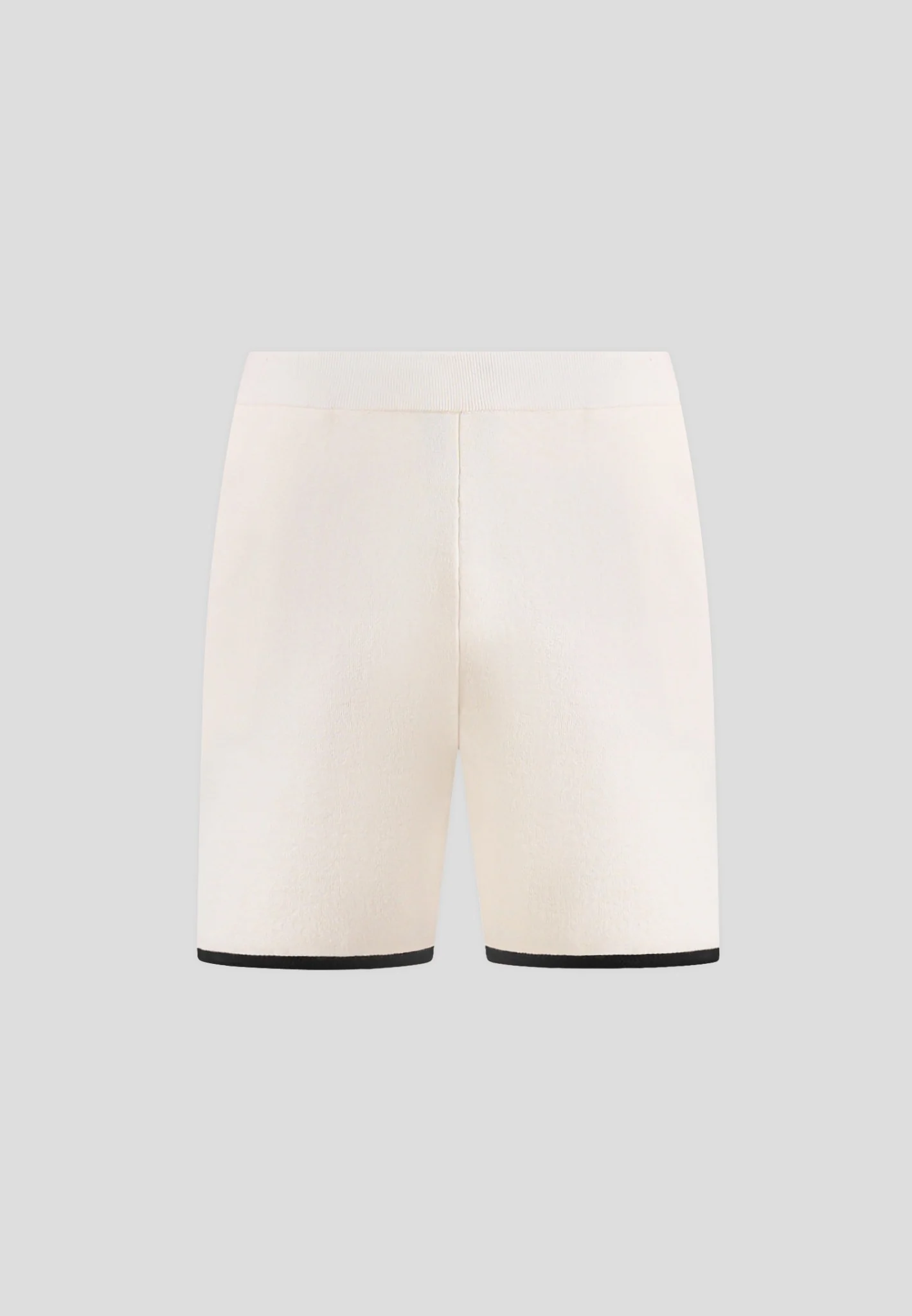 Regis - Contrast Detail Knit Shorts - Cream - Image 5