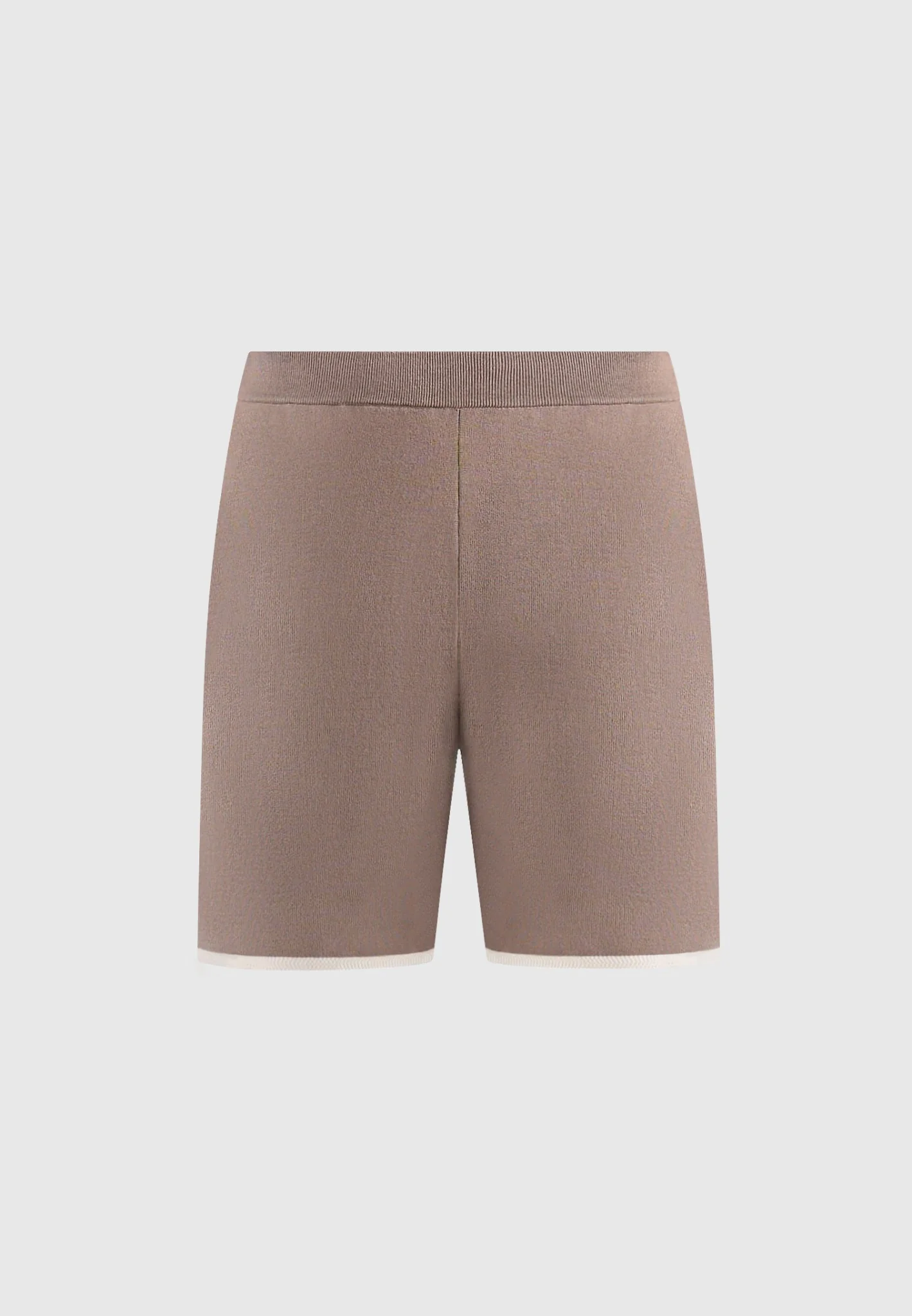 Regis - Contrast Detail Knit Shorts - Mushroom - Image 5