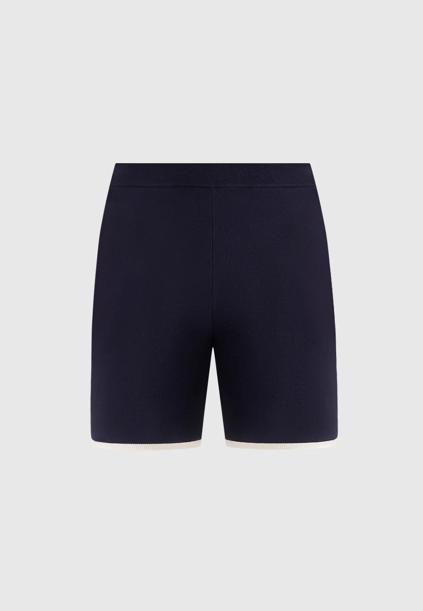 Regis - Contrast Detail Knit Shorts - Navy - Image 5
