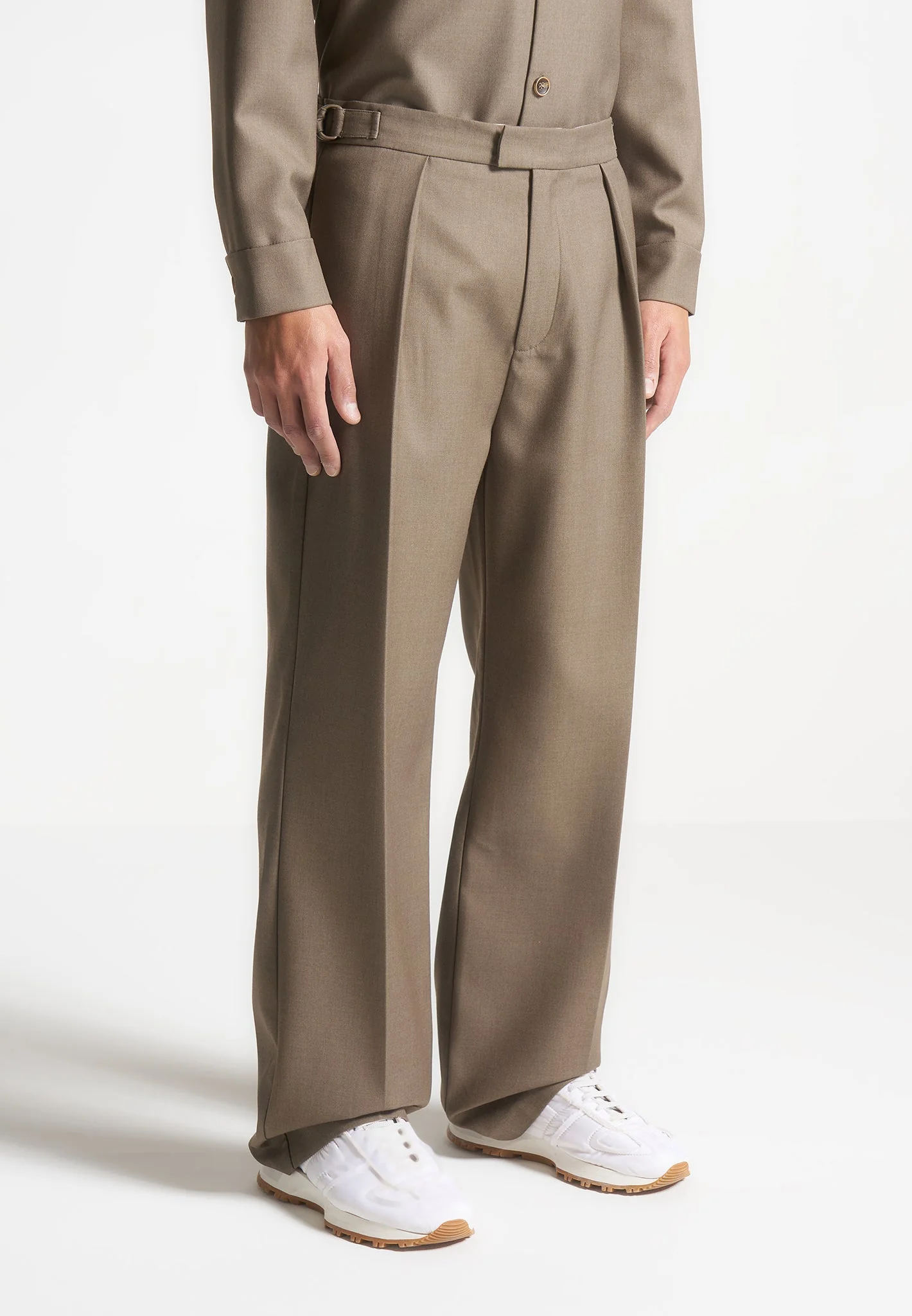 Dorian - Pleated Tailored Trousers - Khaki - Image 5