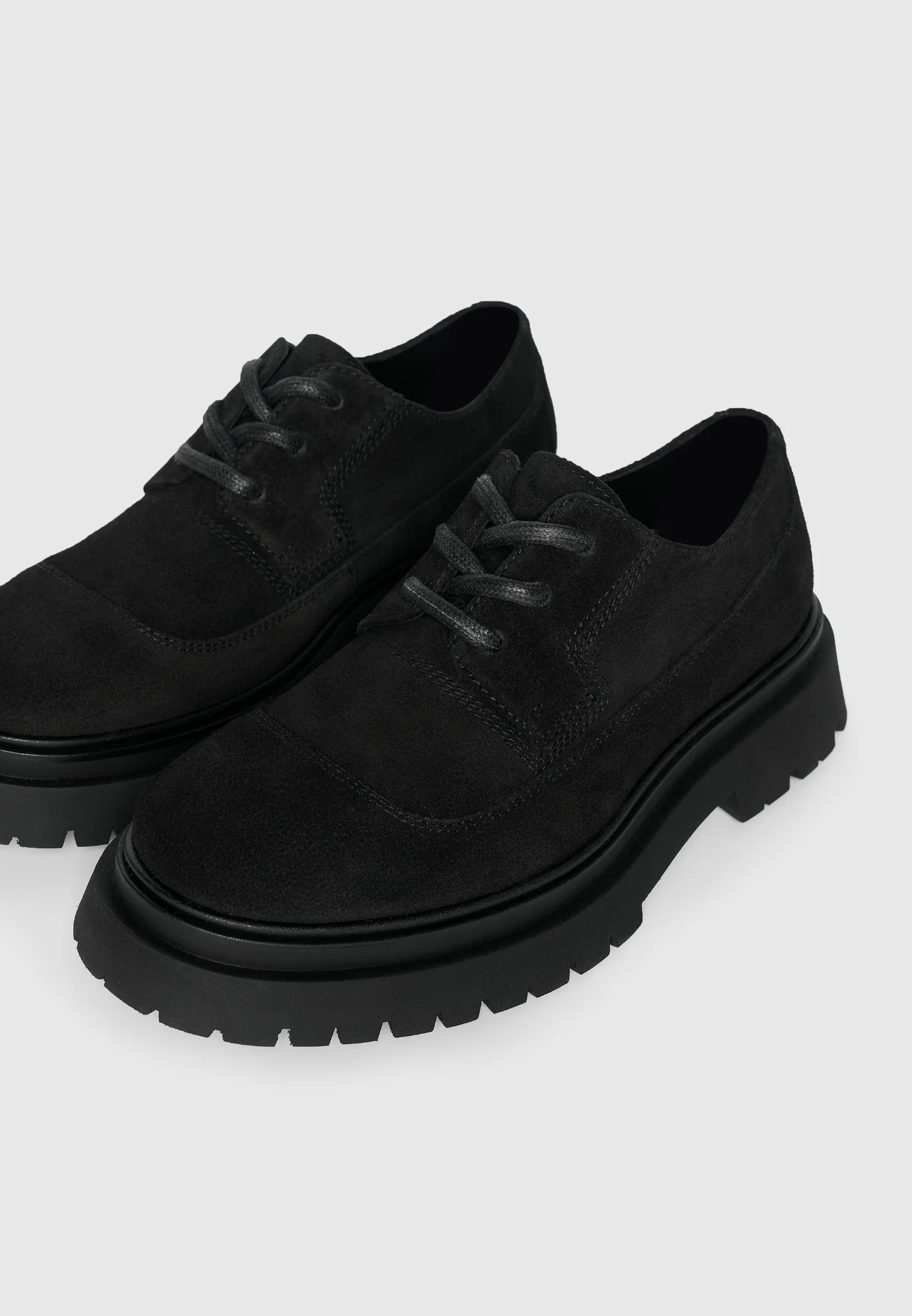 Rennes - Suede Derby Shoe - Black - Image 3