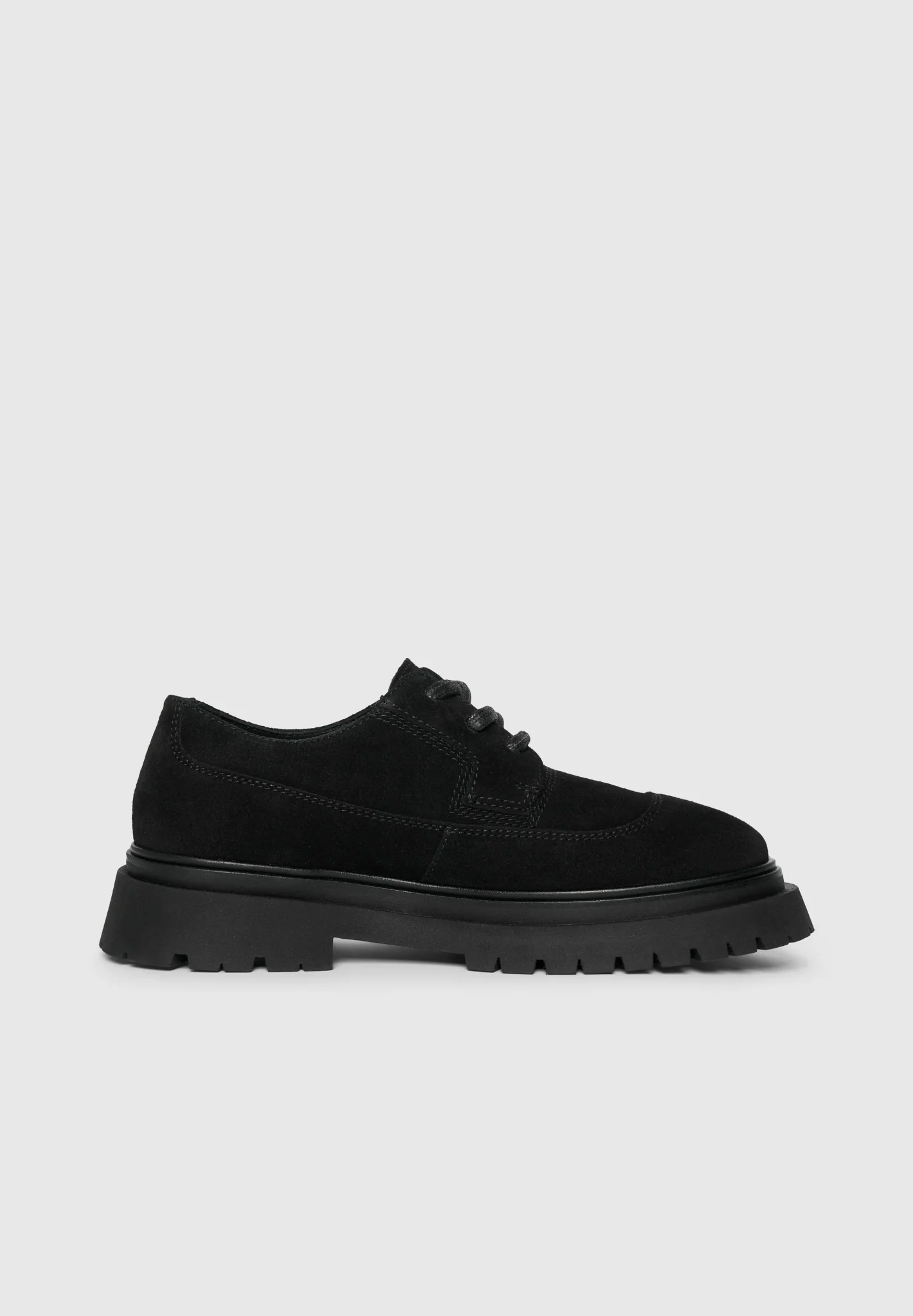 Rennes - Suede Derby Shoe - Black - Image 6