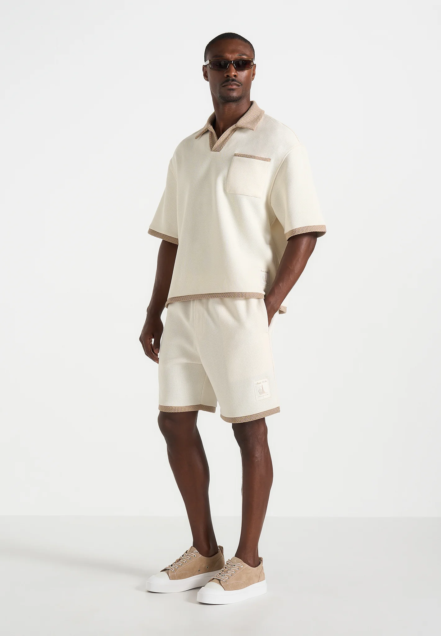 Reuben - Crochet Detail Shorts - Cream