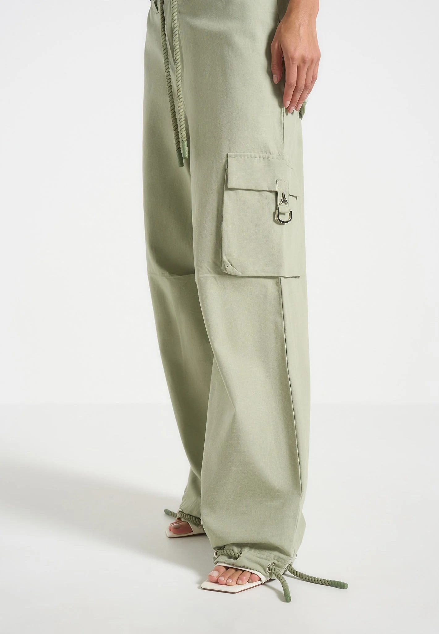 Rosa - Ripstop Parachute Cargo Pants - Sage - Image 5