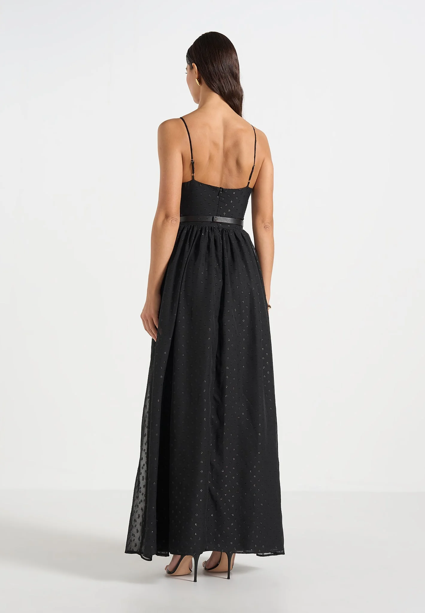 Rosie - Lace Corset Maxi Dress - Black - Image 3