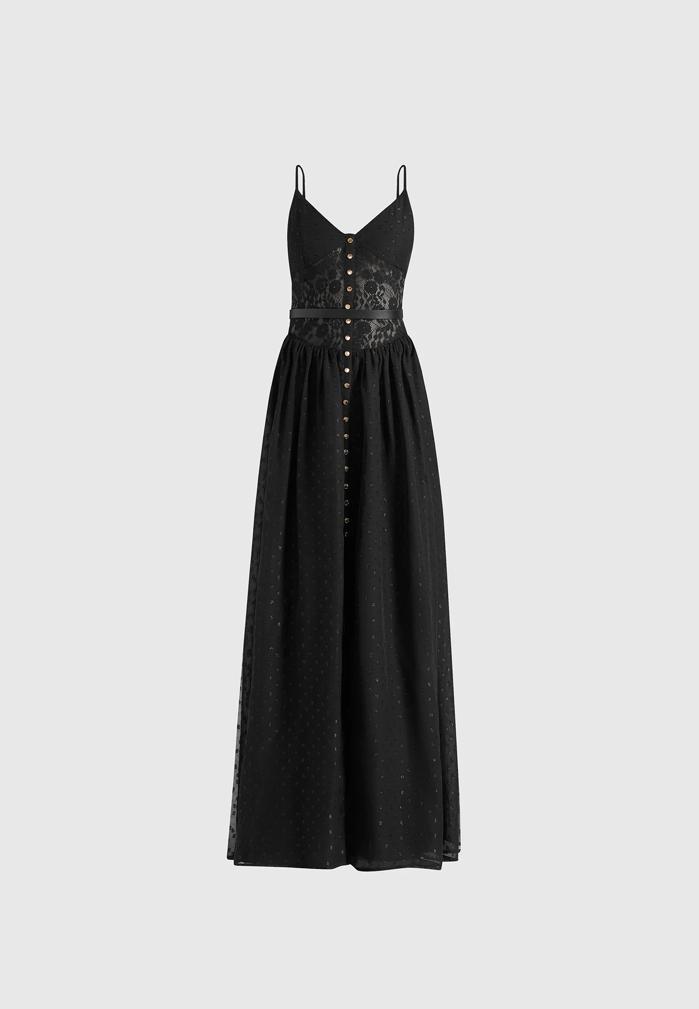 Rosie - Lace Corset Maxi Dress - Black - Image 6