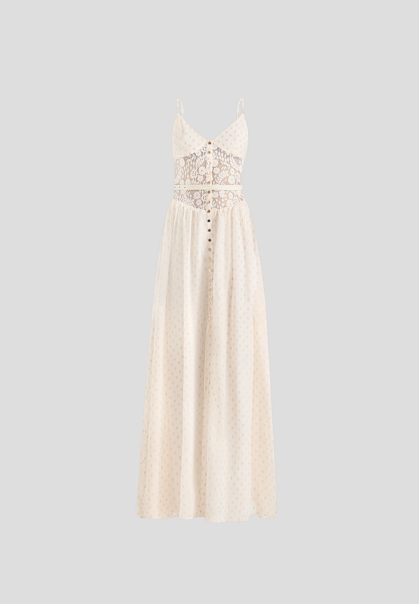 Rosie - Lace Corset Maxi Dress - Cream - Image 4