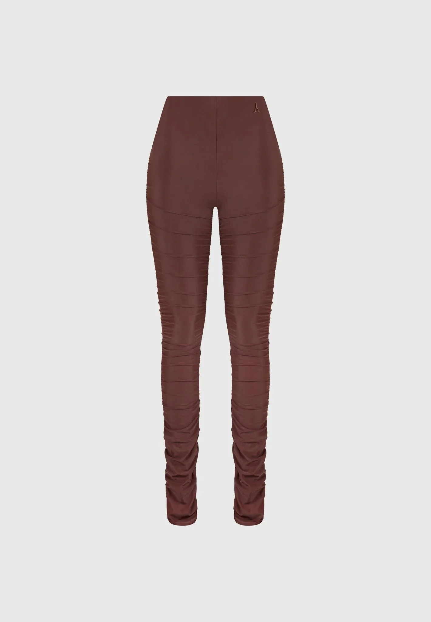 Ruched Fit and Flare Leggings - Brown - Image 4