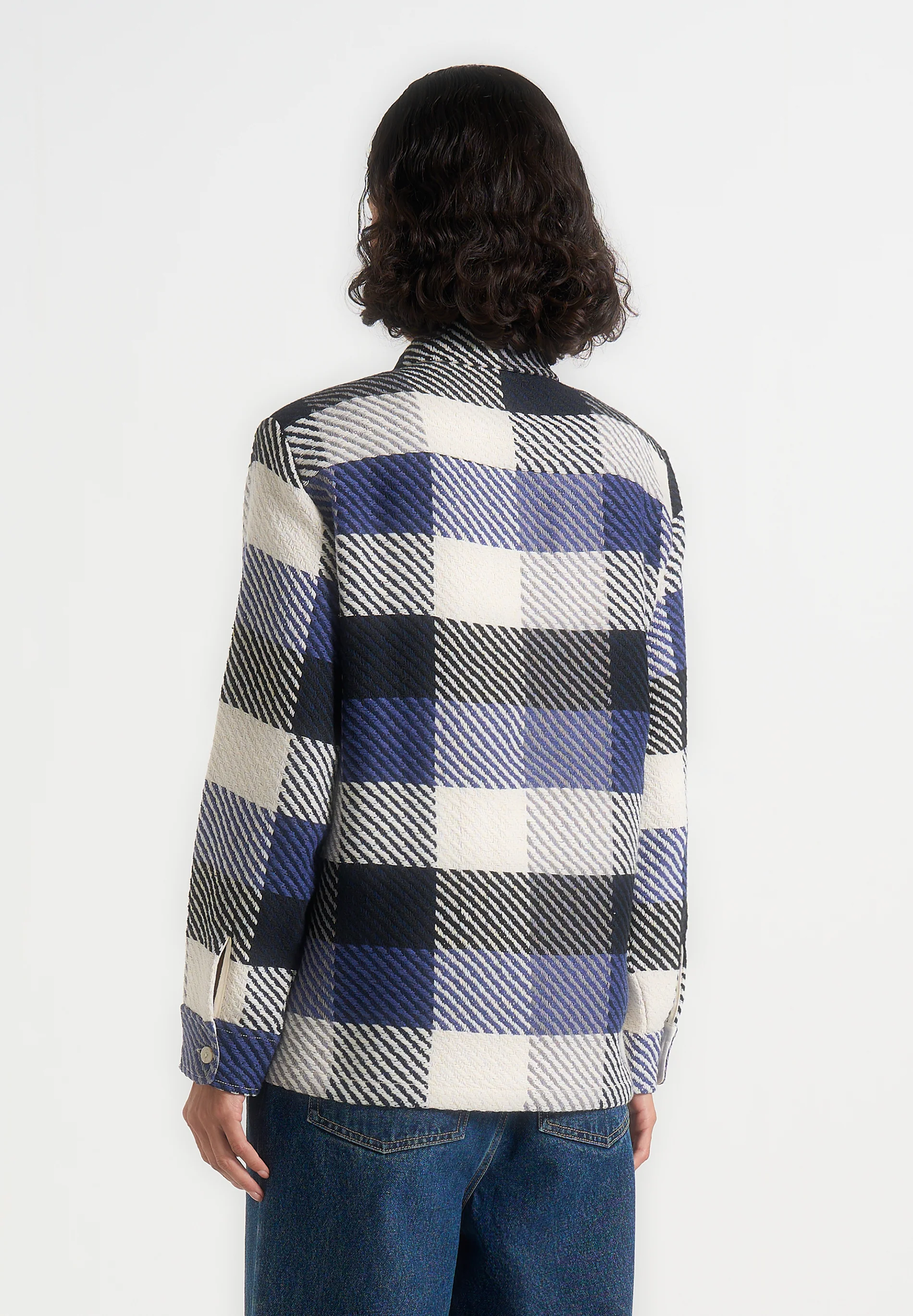 Rune - Unisex Check Overshirt - Navy - Image 6