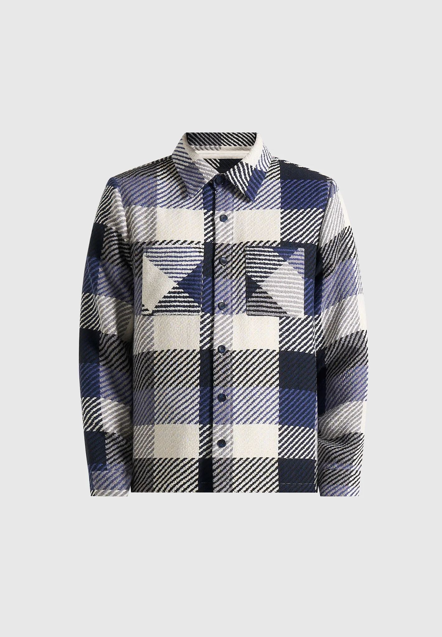 Rune - Unisex Check Overshirt - Navy - Image 8