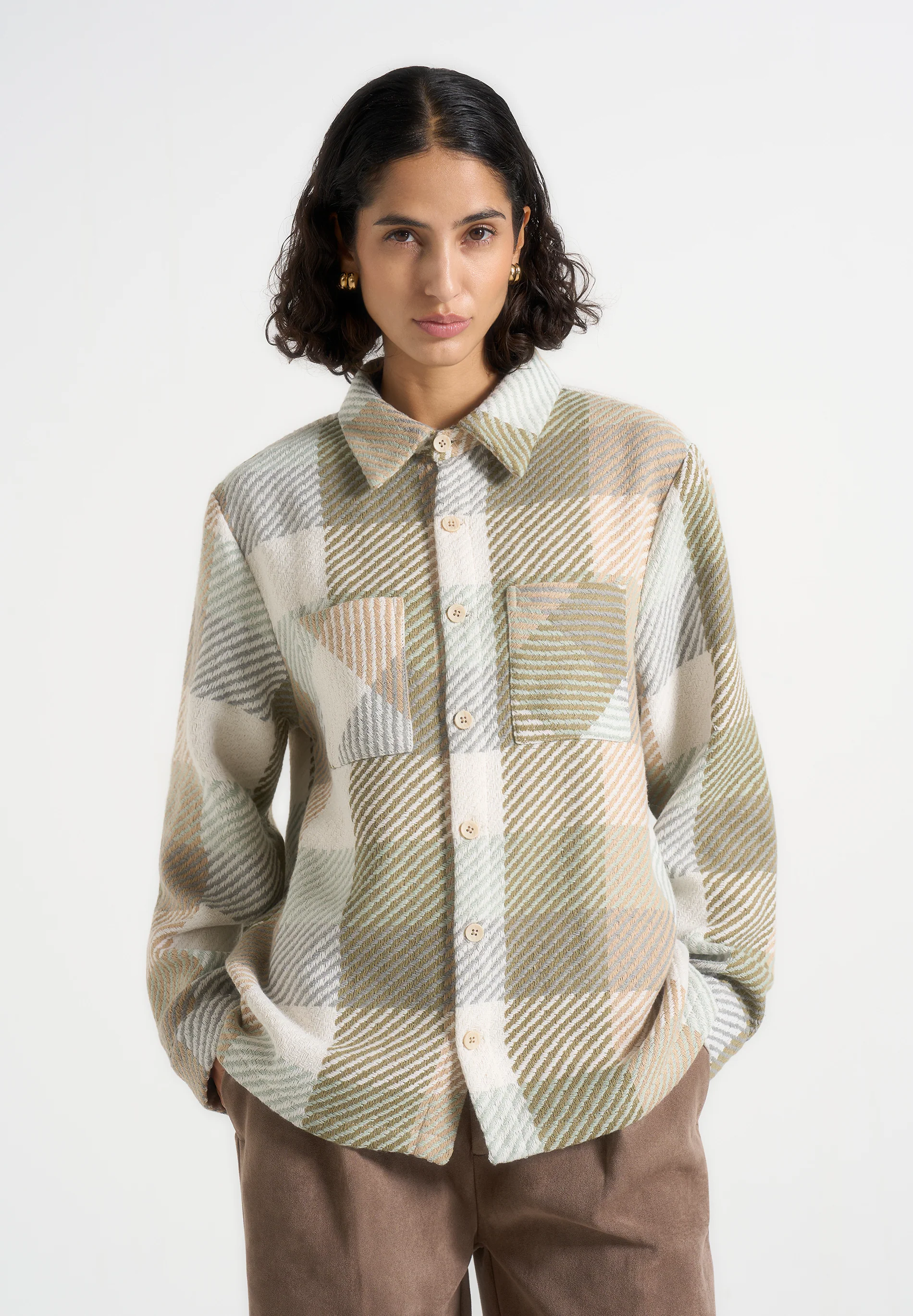 Rune - Unisex Check Overshirt - Sage - Image 3