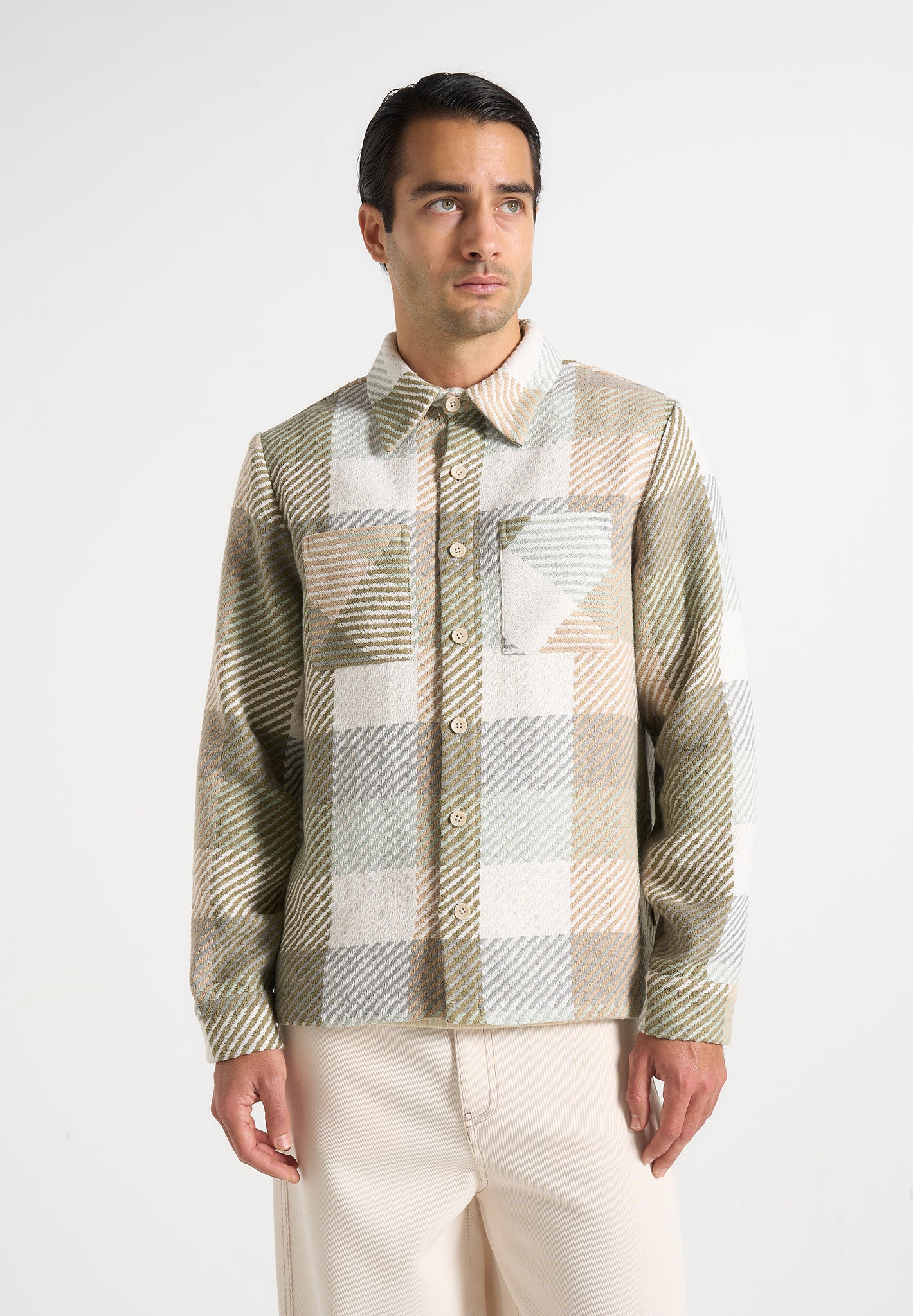 Rune - Unisex Check Overshirt - Sage - Image 4