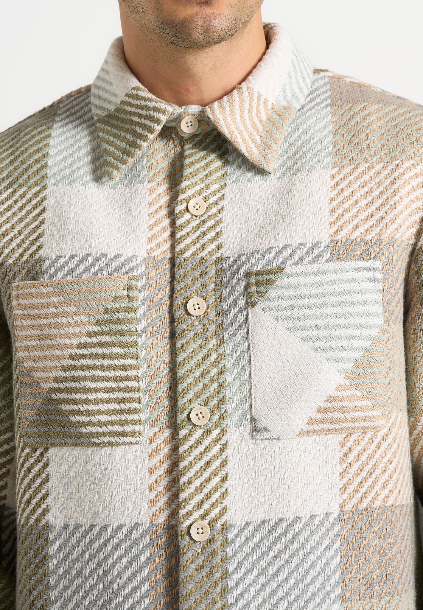 Rune - Unisex Check Overshirt - Sage - Image 7