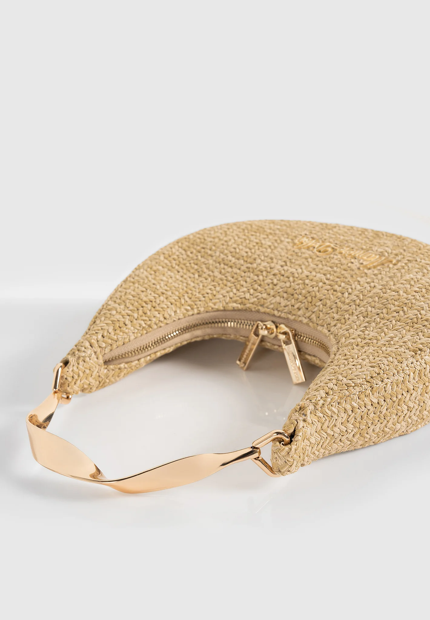 Sadie - Raffia Crescent Bag - Natural - Image 3