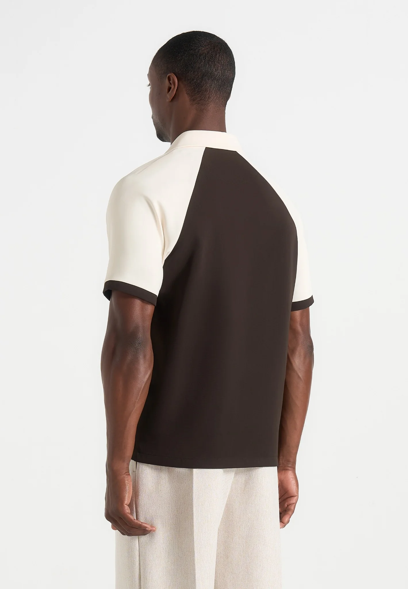 Salim - Contrast Raglan Shirt - Brown/Cream - Image 3