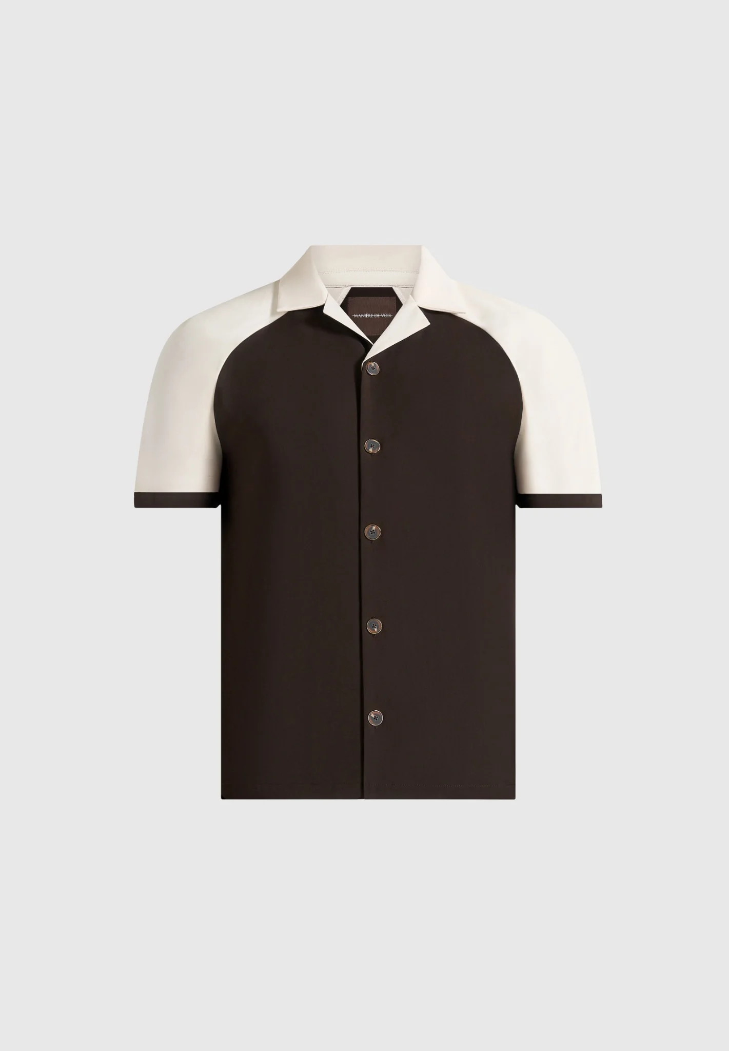Salim - Contrast Raglan Shirt - Brown/Cream - Image 4