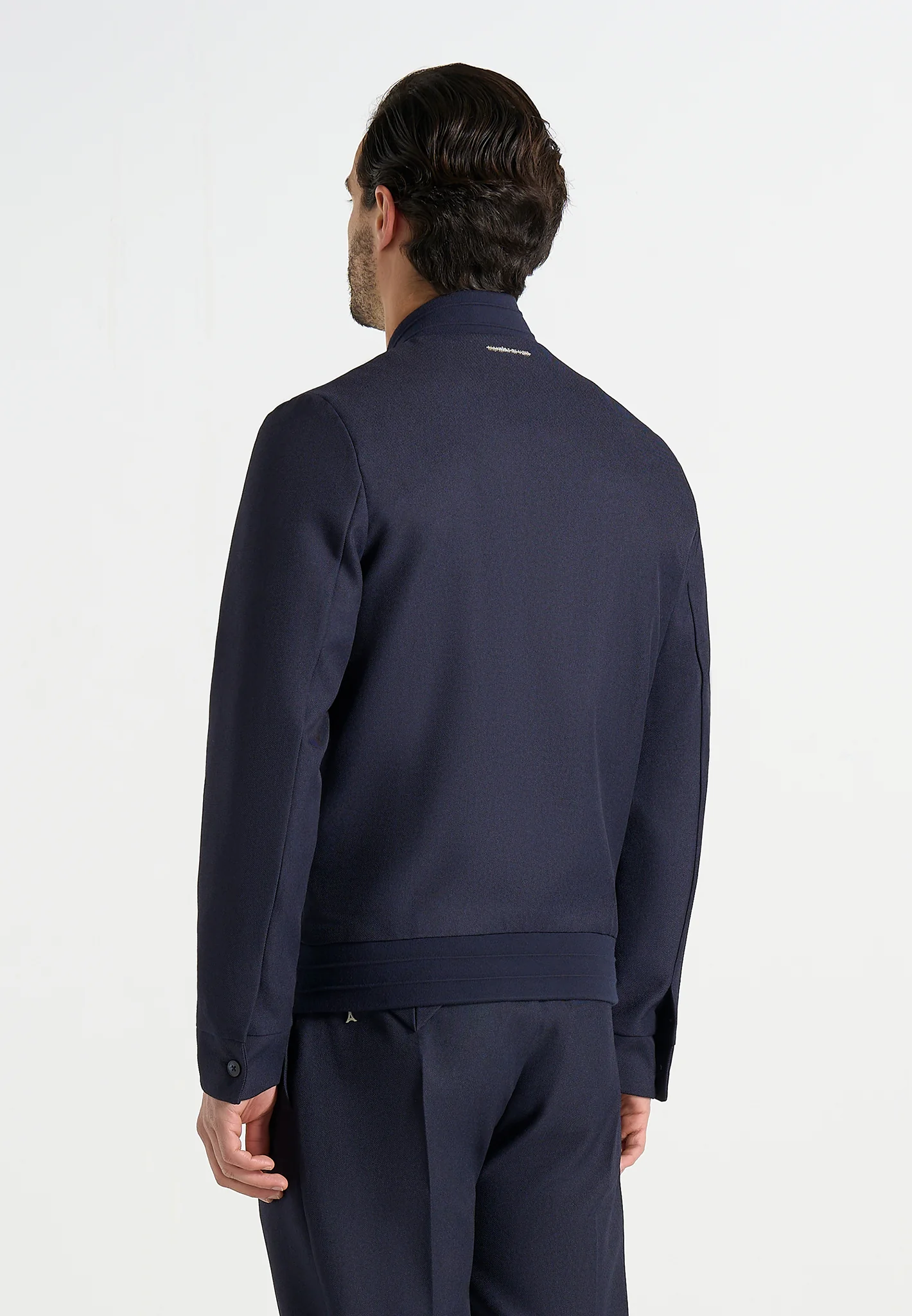 Sami - Tailored Bomber Jacket - Navy - Image 5