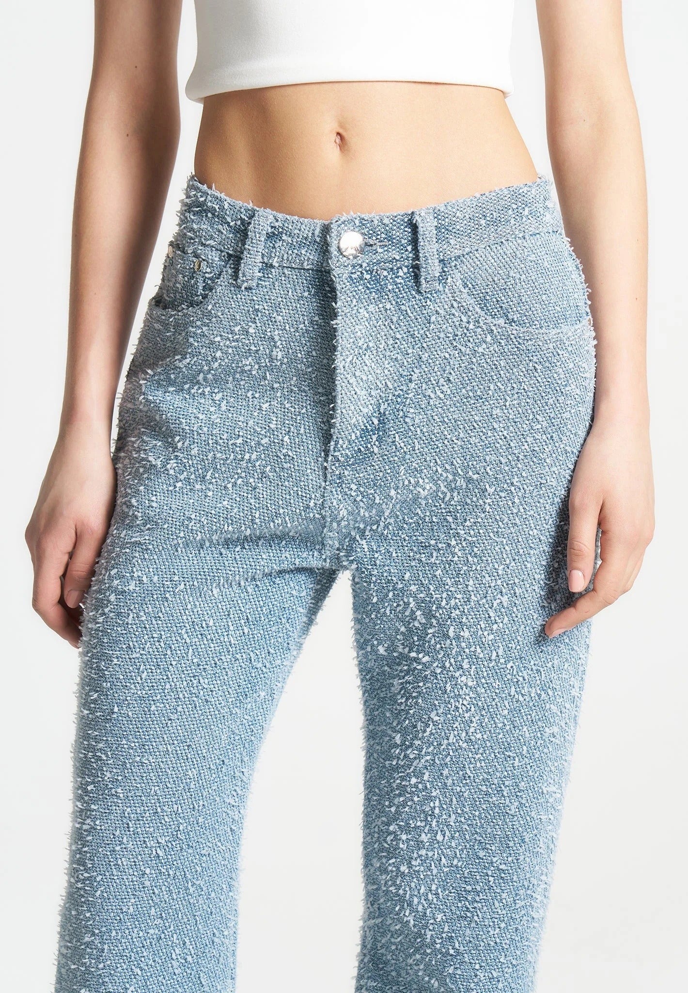Sara - Boucle Straight Leg Jeans - Light Blue - Image 4