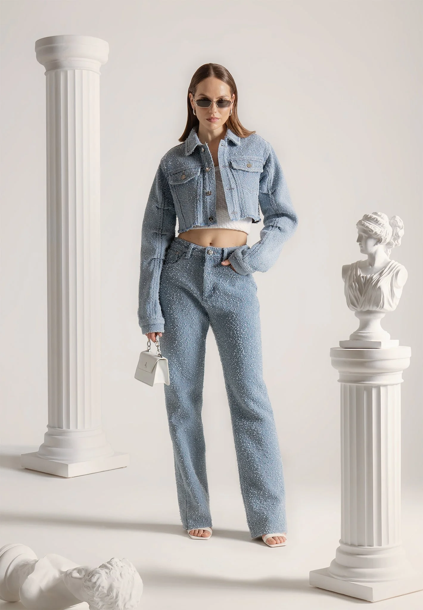 Sara - Boucle Straight Leg Jeans - Light Blue - Image 7