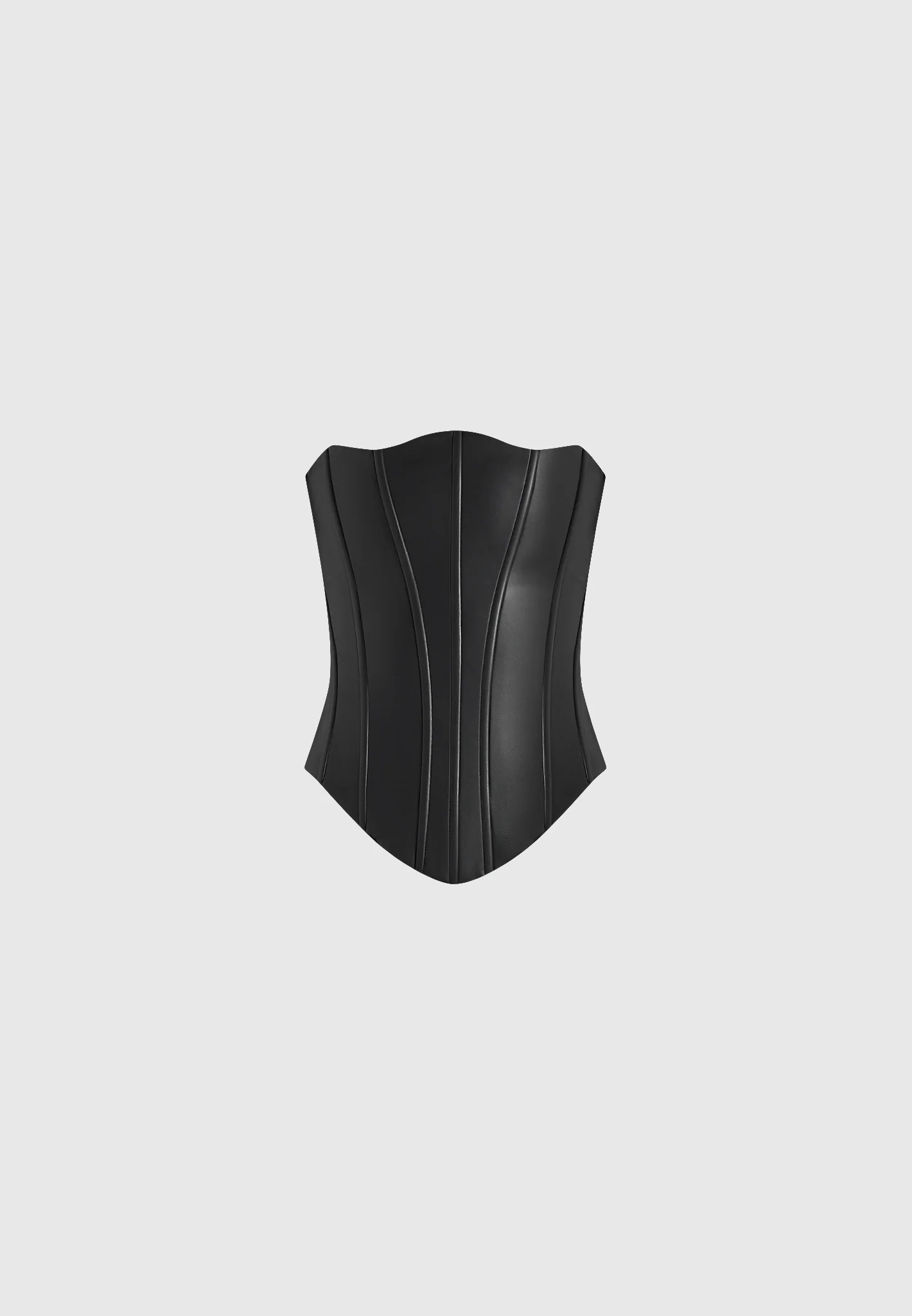 Scarlett - Leather Lace Up Corset - Black - Image 9