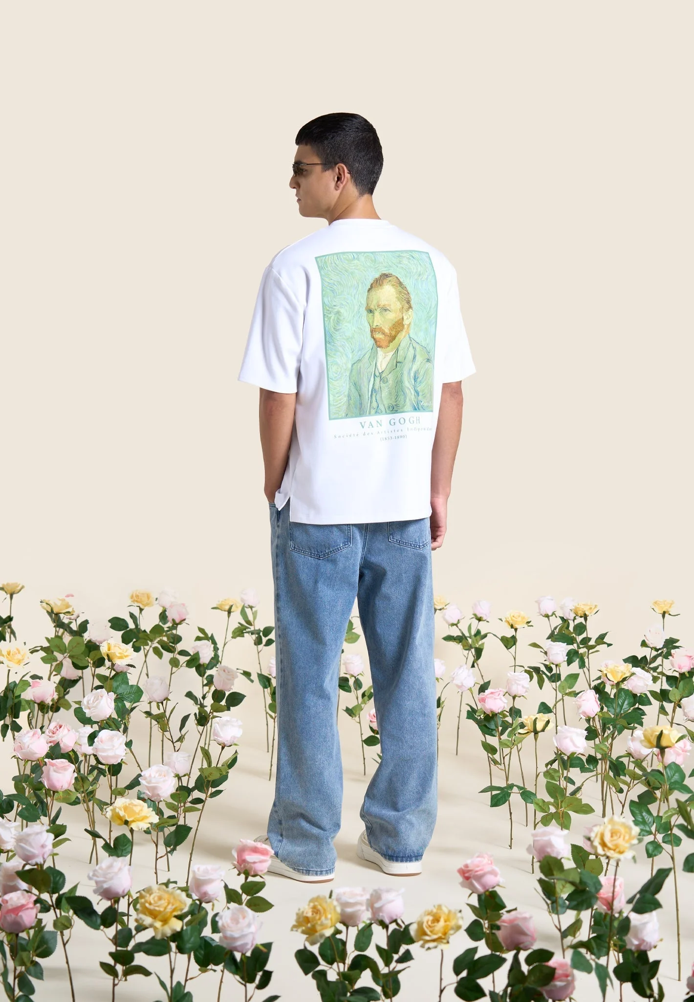 Self Portrait - Van Gogh Cotton T-Shirt - White - Image 4