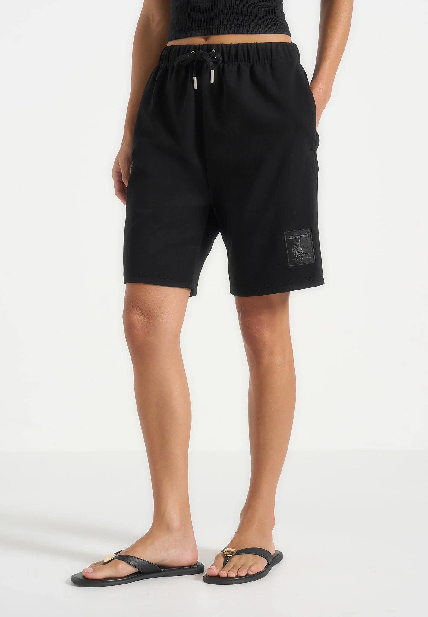 SH001 - Unisex Cotton Shorts - Black - Image 3