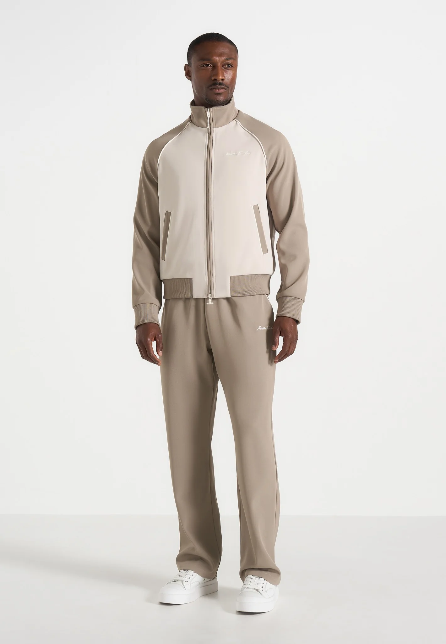 Signature Piped Track Jacket - Taupe/Beige - Image 3