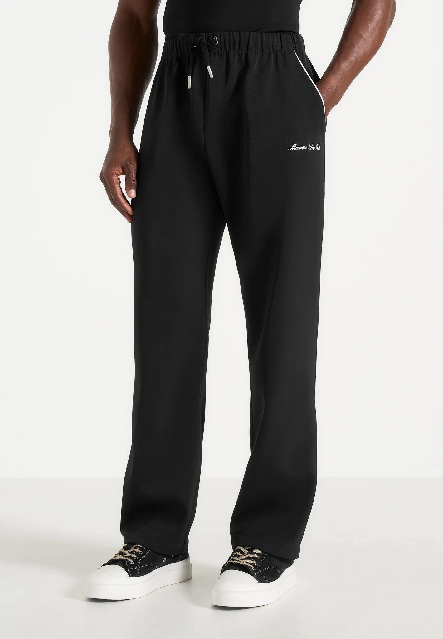 Signature Piped Track Pants - Black - Image 2