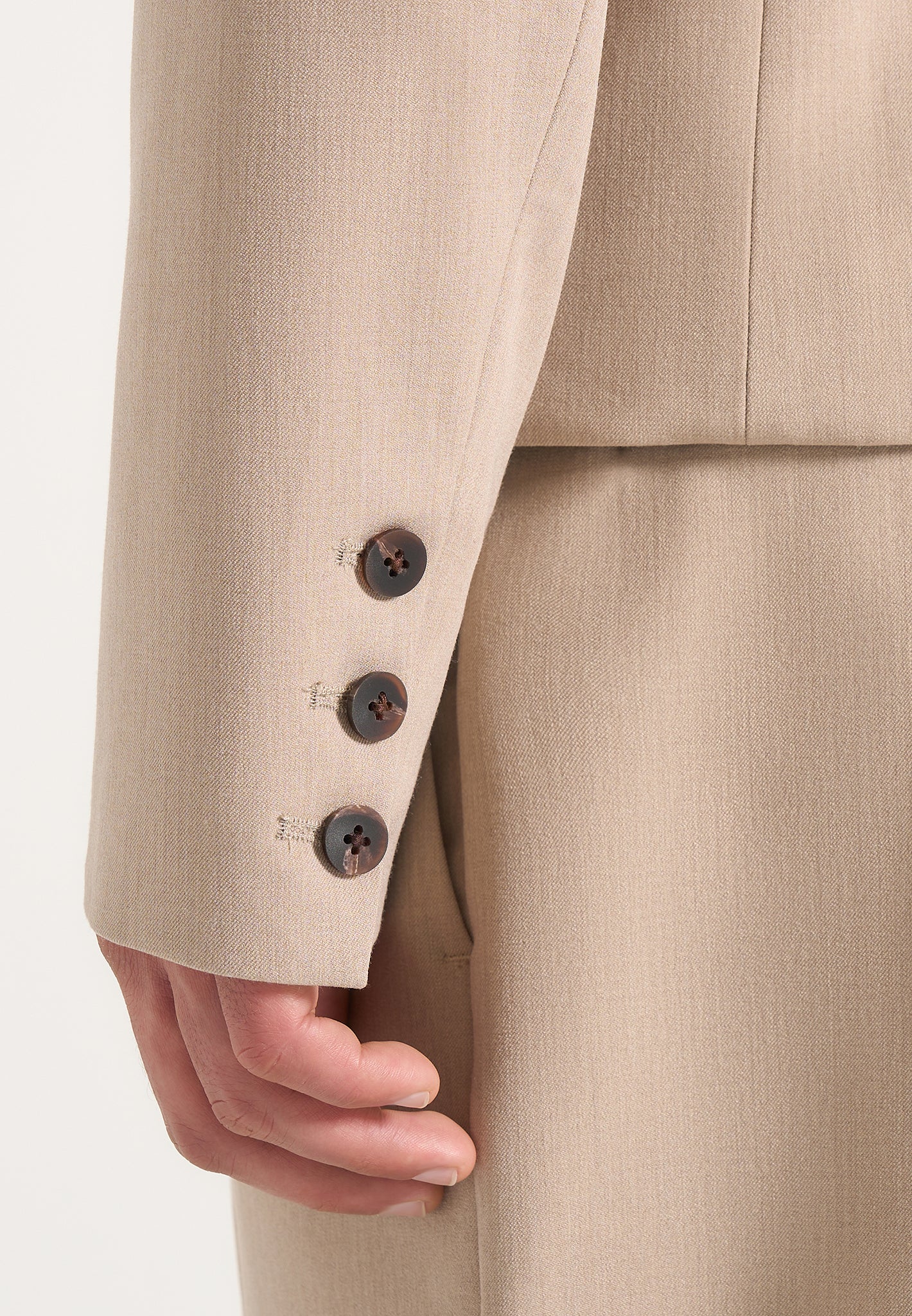 Silas - Tailored Cropped Blazer - Beige - Image 5