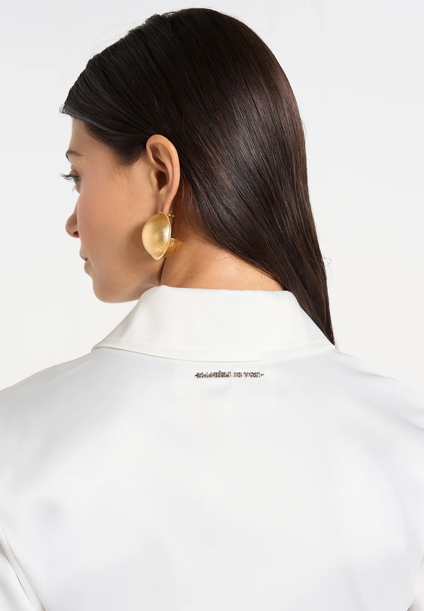 Sonia - Satin Cinch Shirt - White - Image 3
