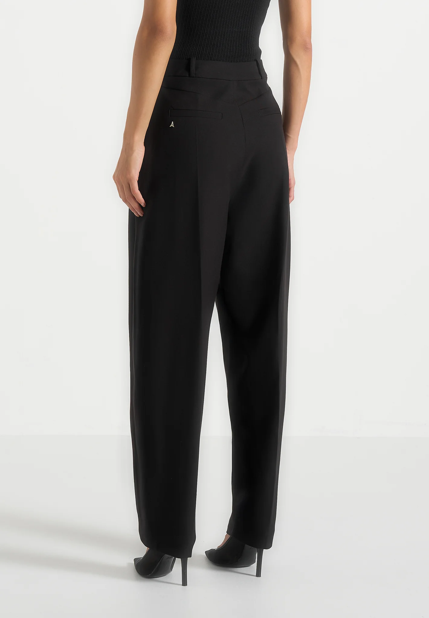 Sophie - Twist Leg Tailored Trousers - Black - Image 4