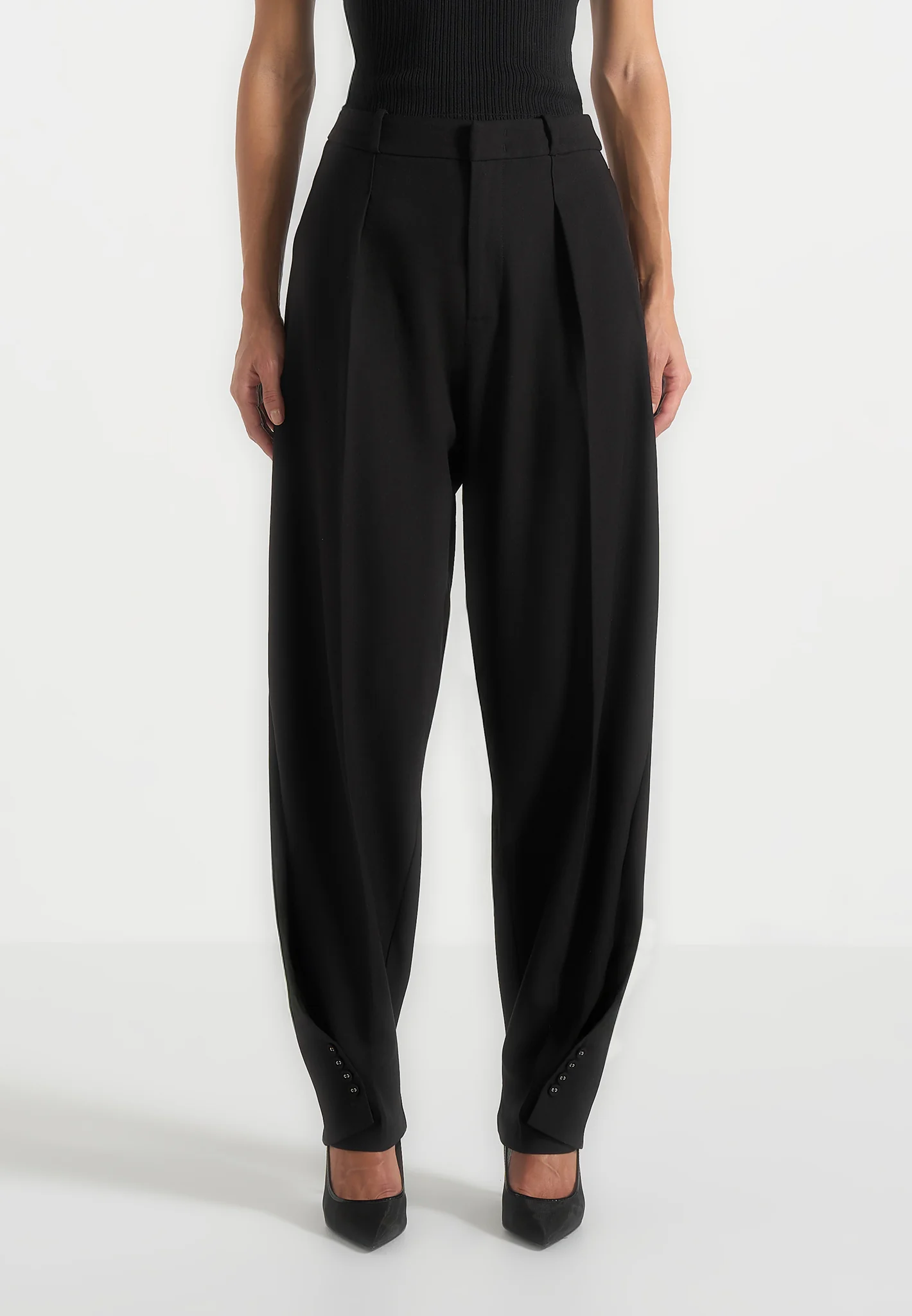 Sophie - Twist Leg Tailored Trousers - Black - Image 5