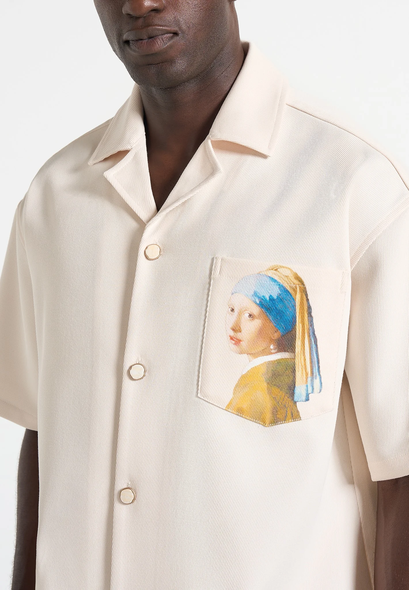 Stephane - "A Girl With A Pearl Earring" Boxy Shirt - Cream - Image 4