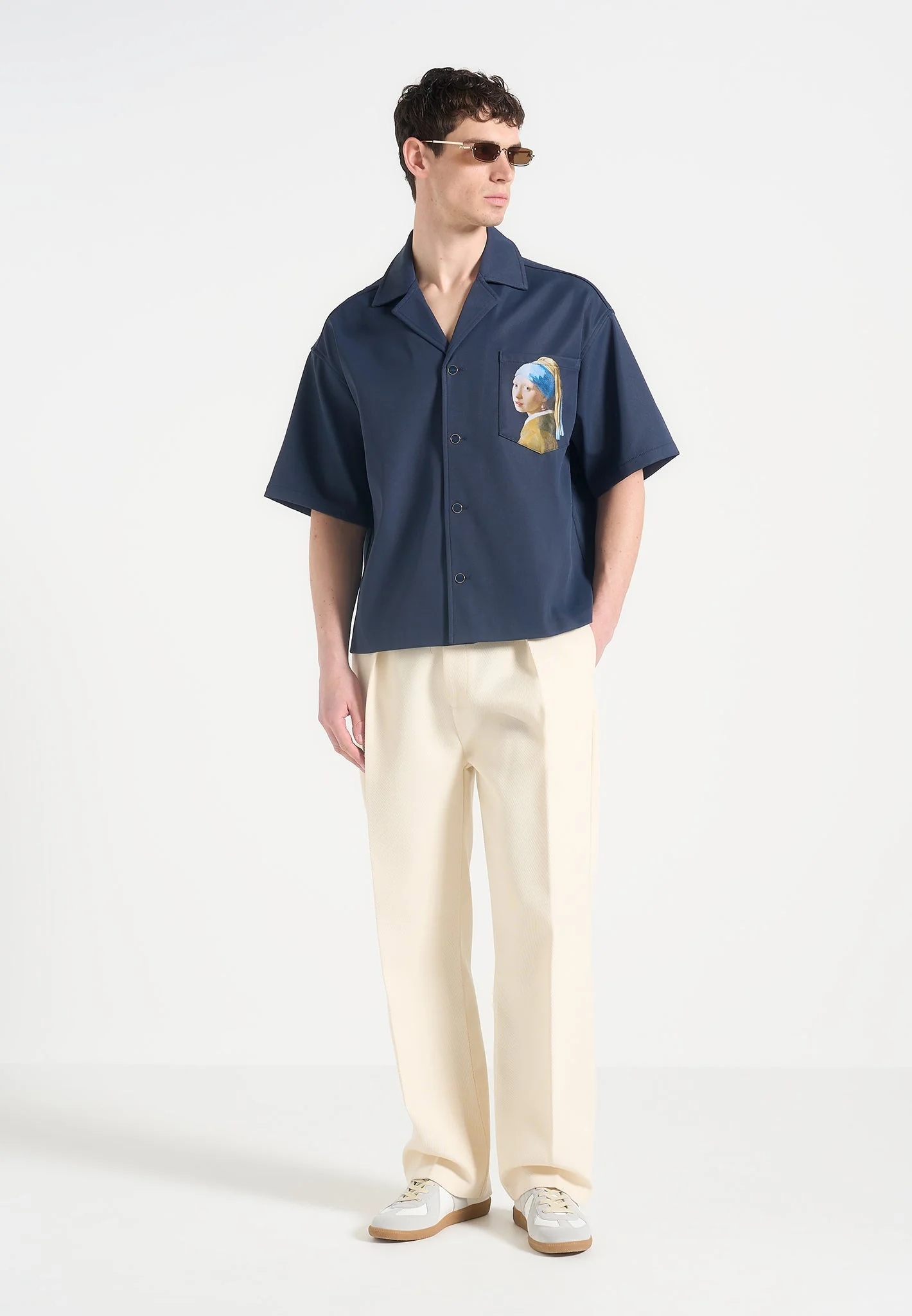 Stephane - "A Girl With A Pearl Earring" Boxy Shirt - Indigo - Image 2