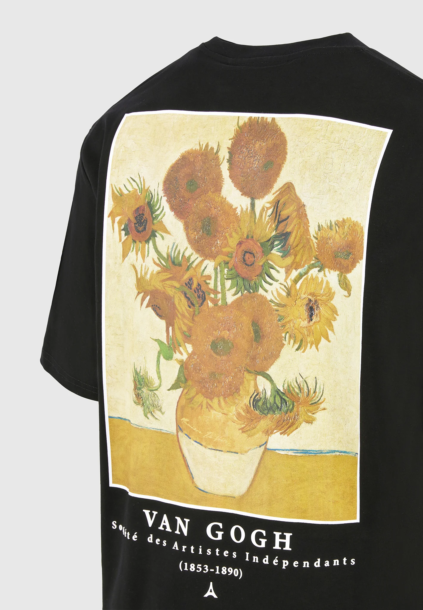 Sunflowers - Van Gogh Cotton T-Shirt - Black - Image 7