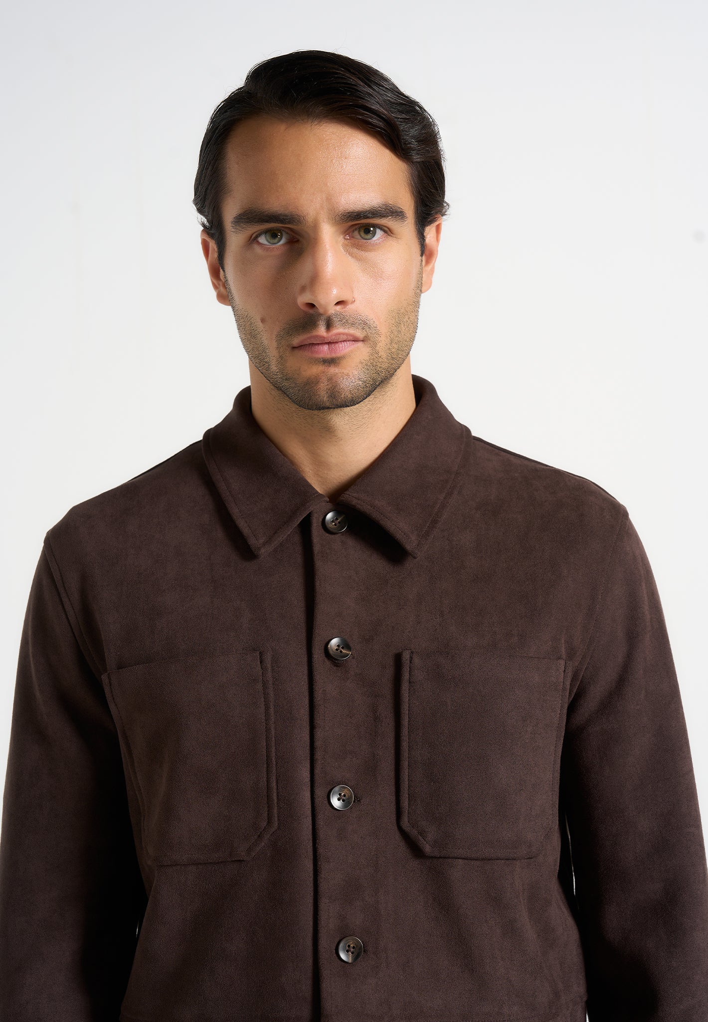 Thomas - Suede Long Sleeve Shirt - Brown - Image 5
