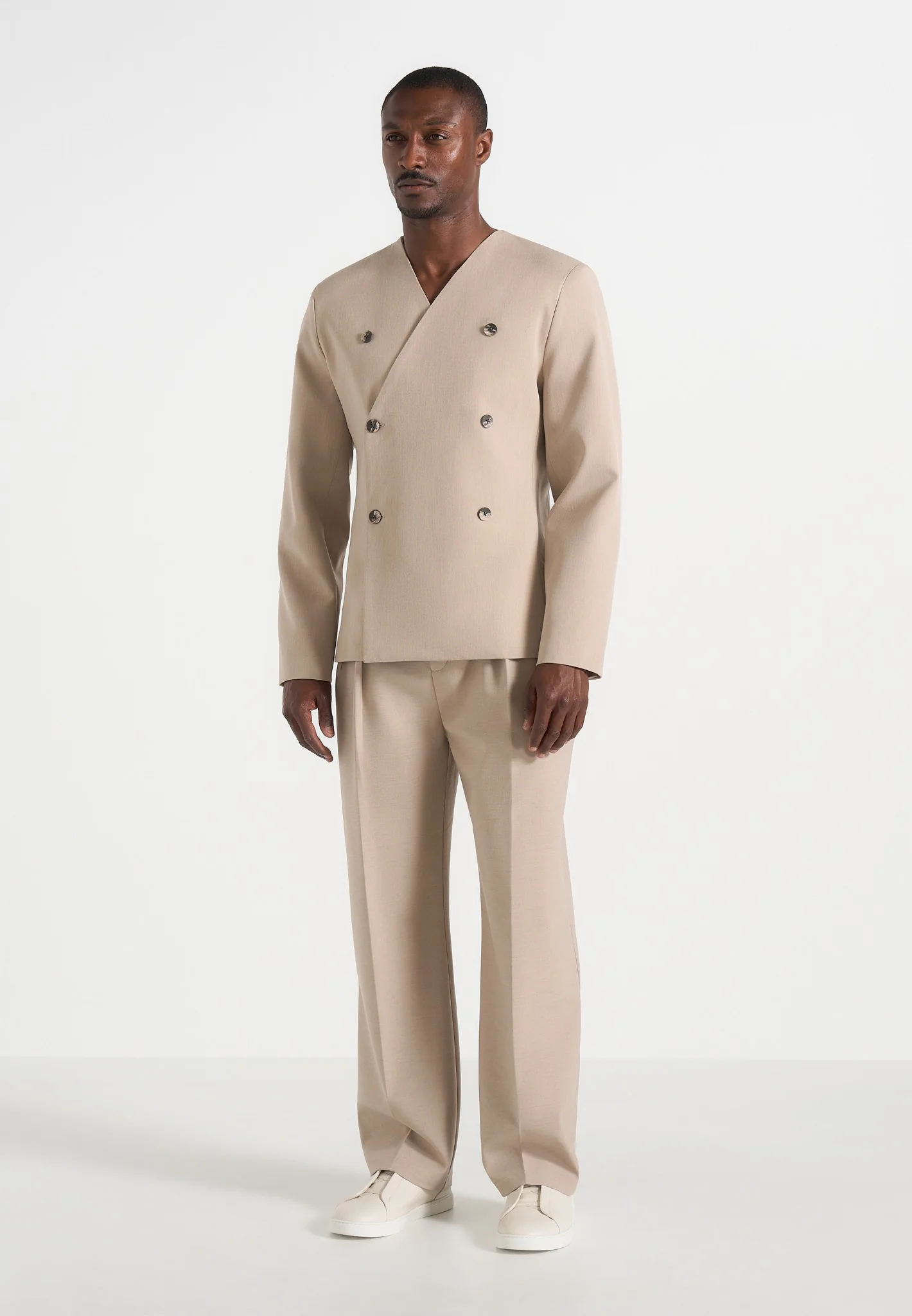 Timeo - Tailored Kimono Blazer - Beige - Image 2