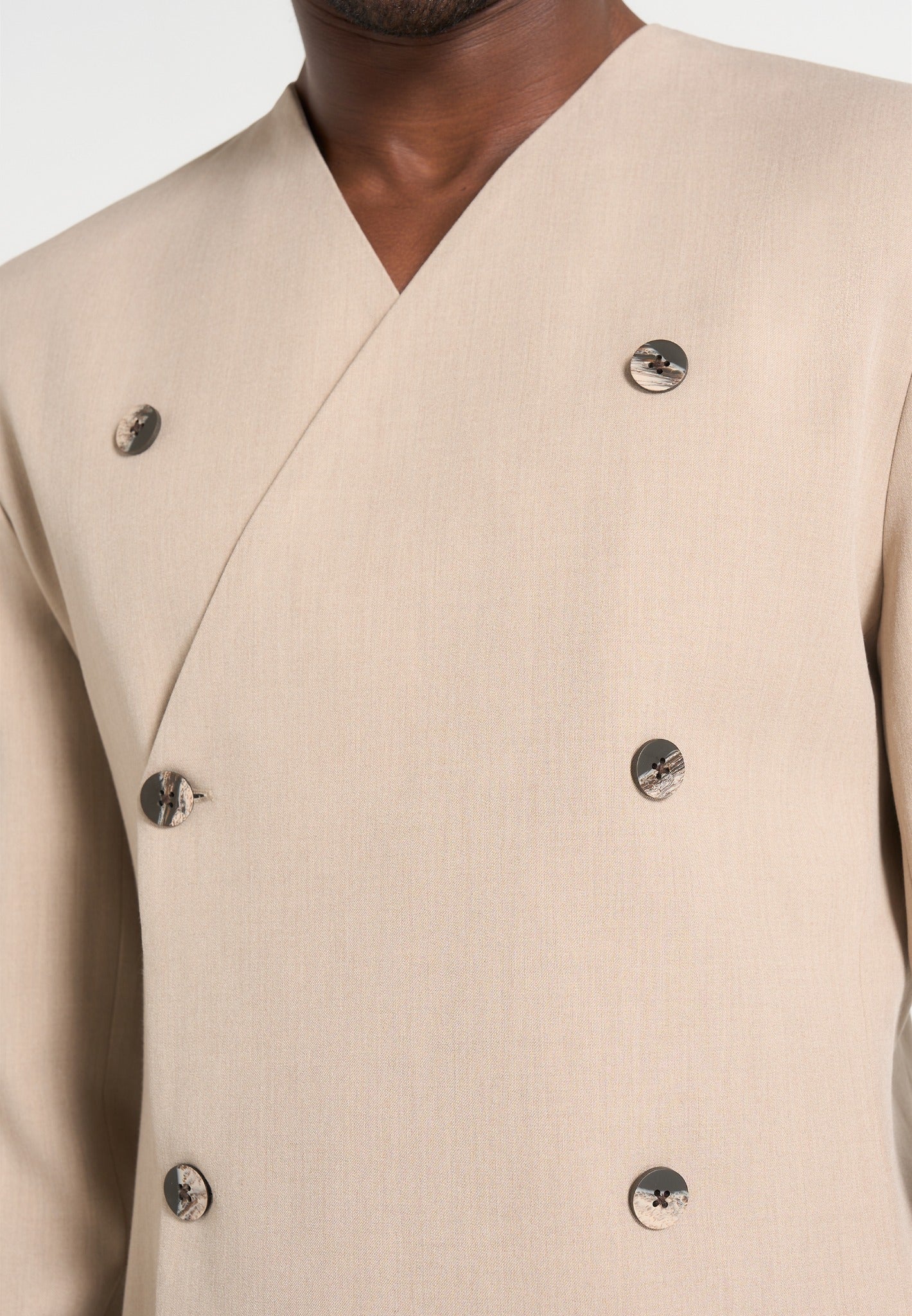 Timeo - Tailored Kimono Blazer - Beige - Image 3