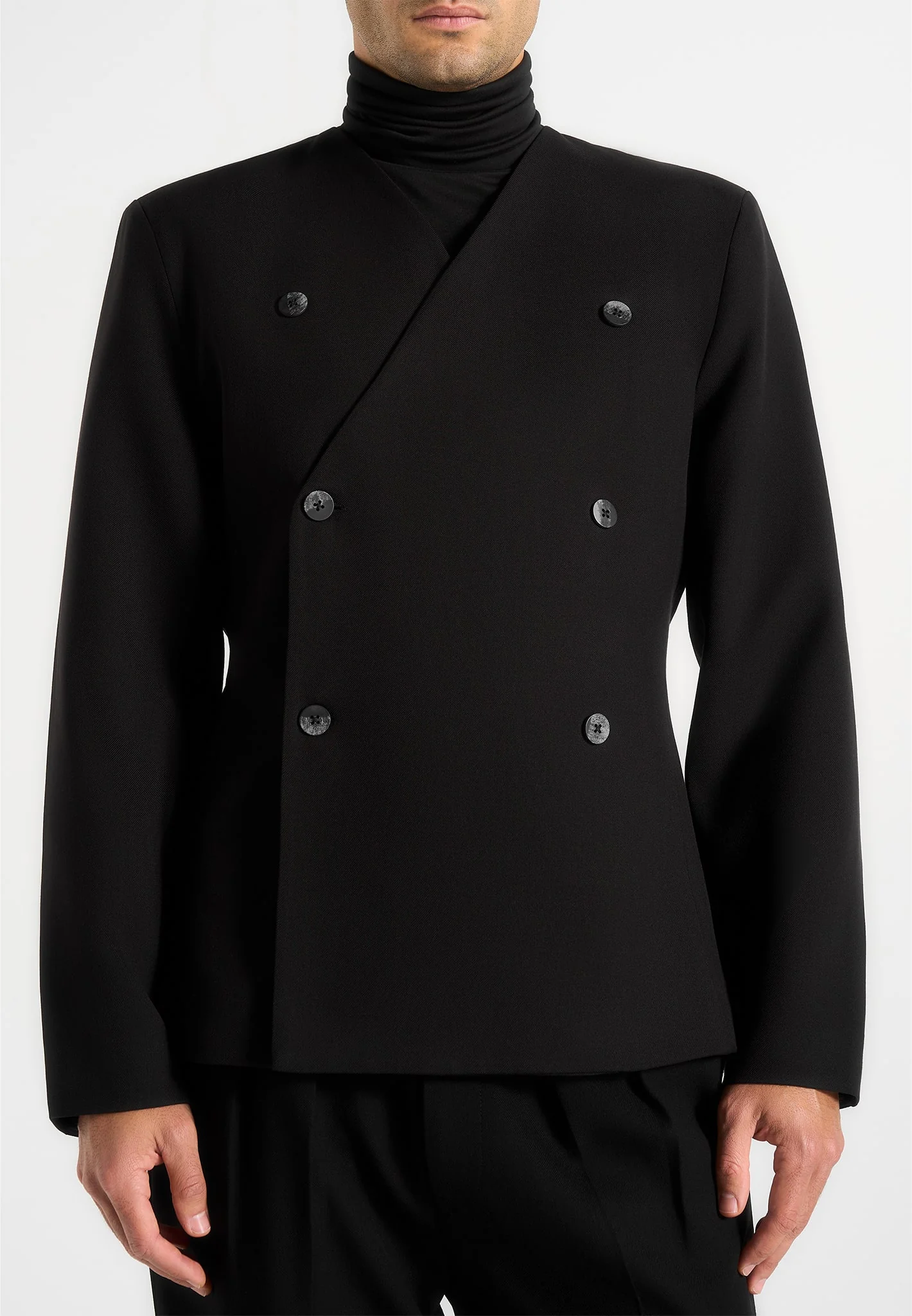 Timeo - Tailored Kimono Blazer - Black - Image 3