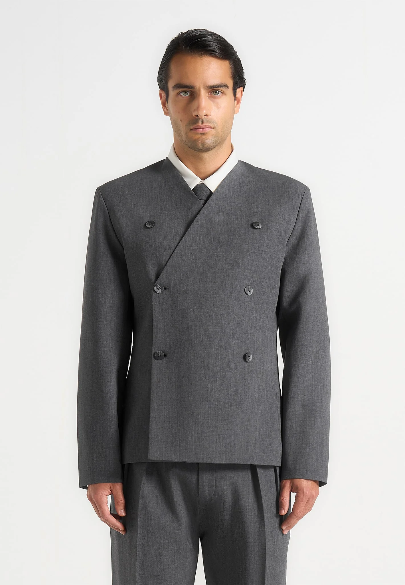 Timeo - Tailored Kimono Blazer - Grey - Image 4
