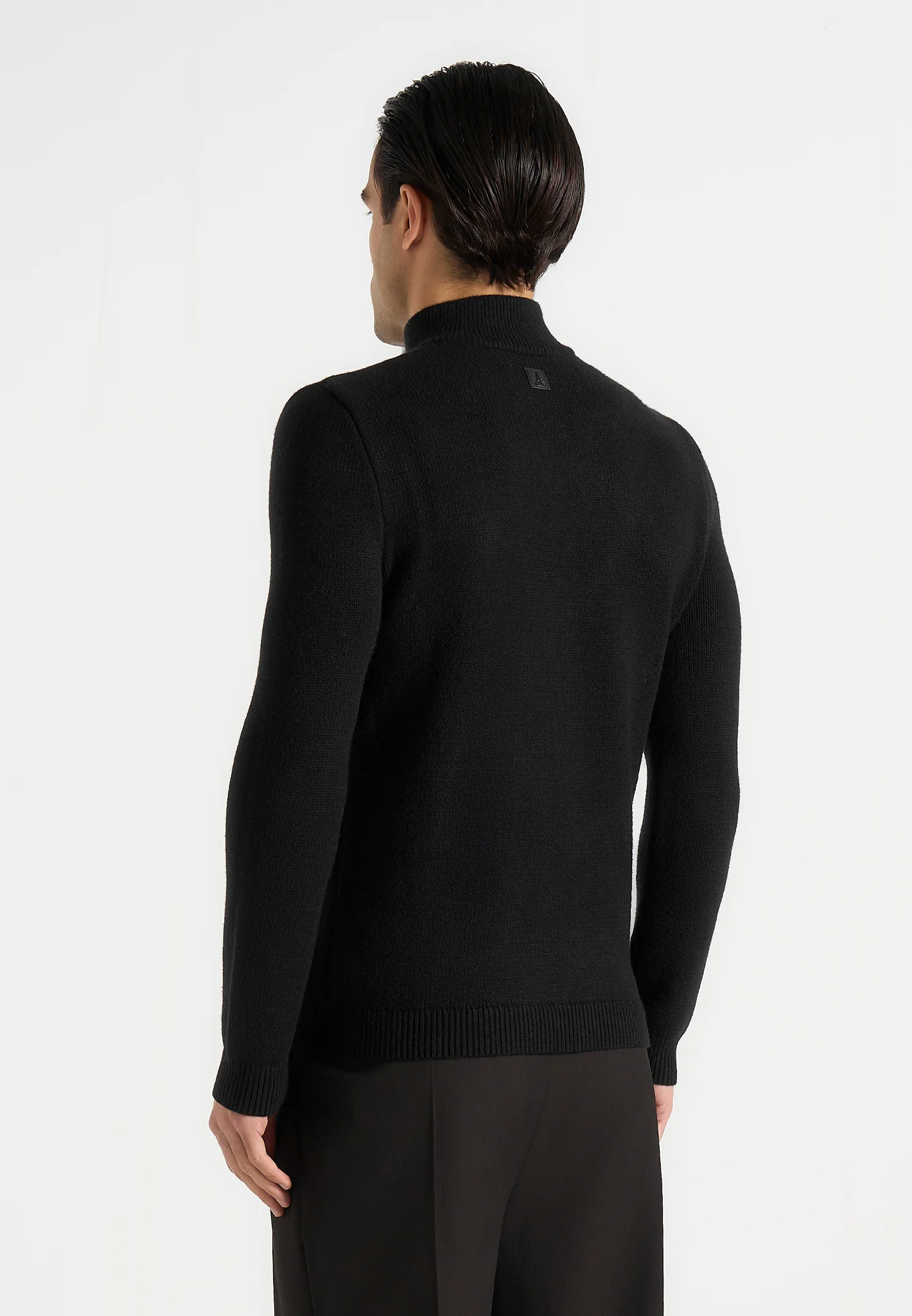 Torin - Quarter Zip Knit Jumper - Black - Image 5