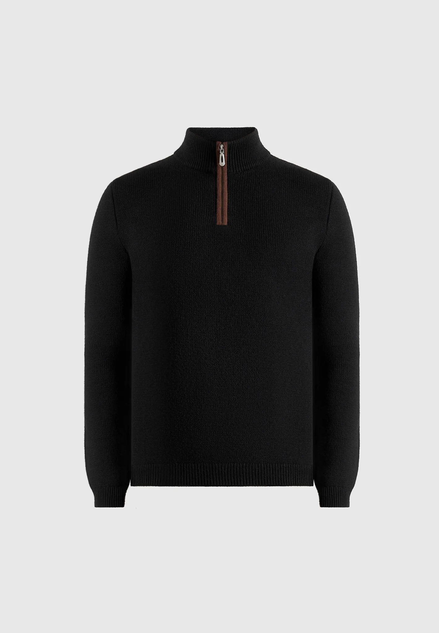 Torin - Quarter Zip Knit Jumper - Black - Image 6