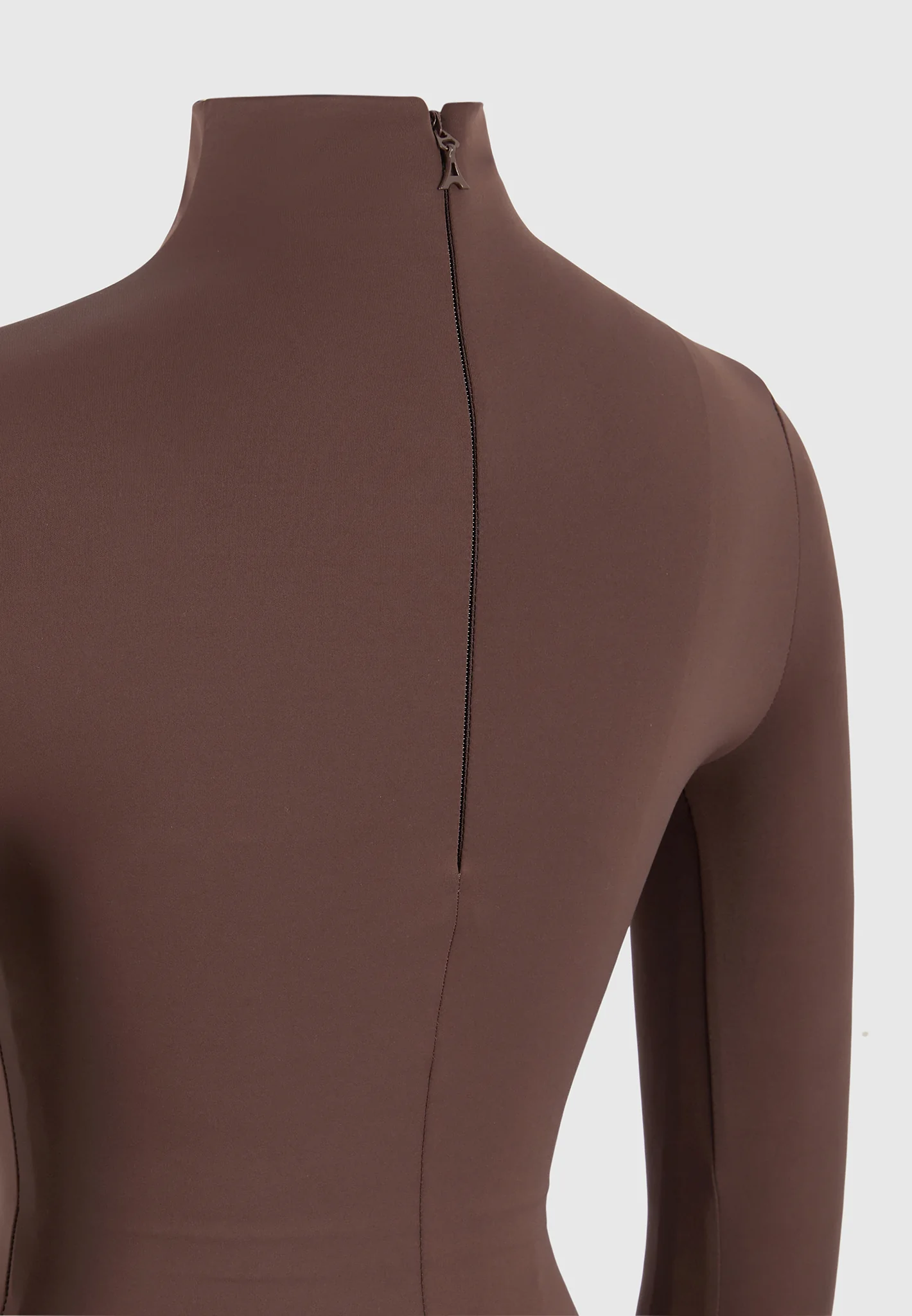 TP001 - Mock Neck Long Sleeve Top - Brown - Image 8