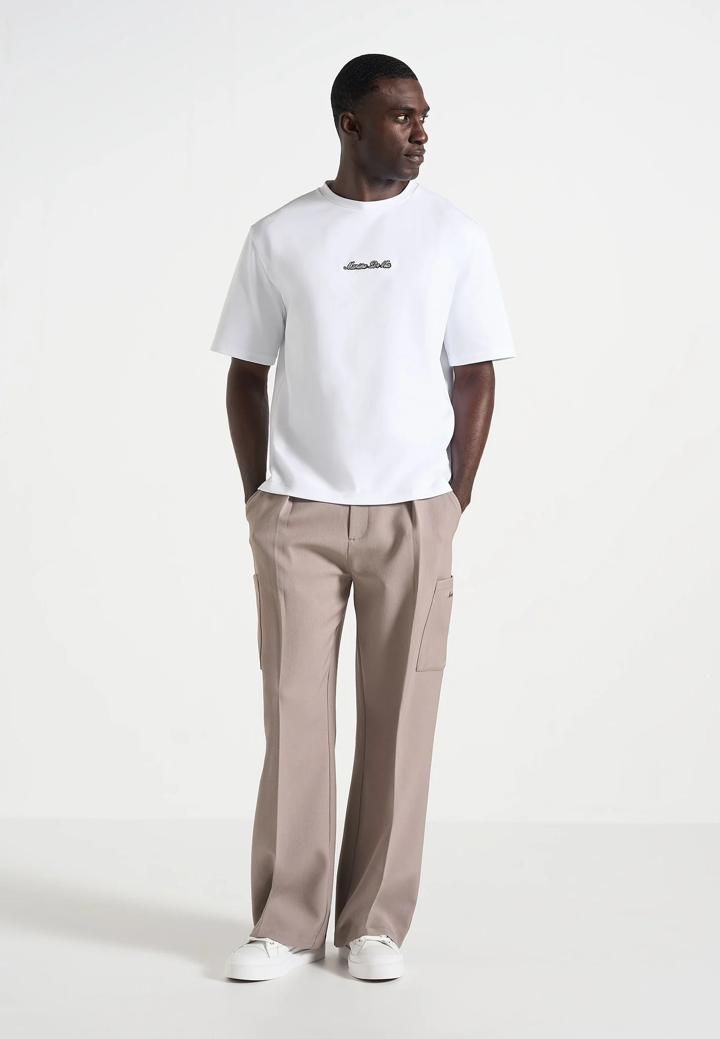 TS001 - Unisex Signature Relaxed fit Cotton T-Shirt - White - Image 2