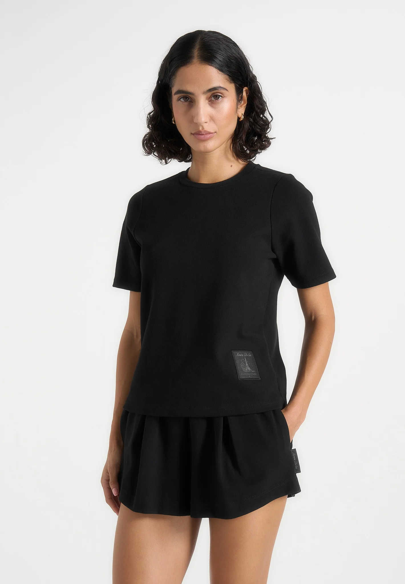 TS002 - Short Sleeve Cotton T-Shirt - Black - Image 2